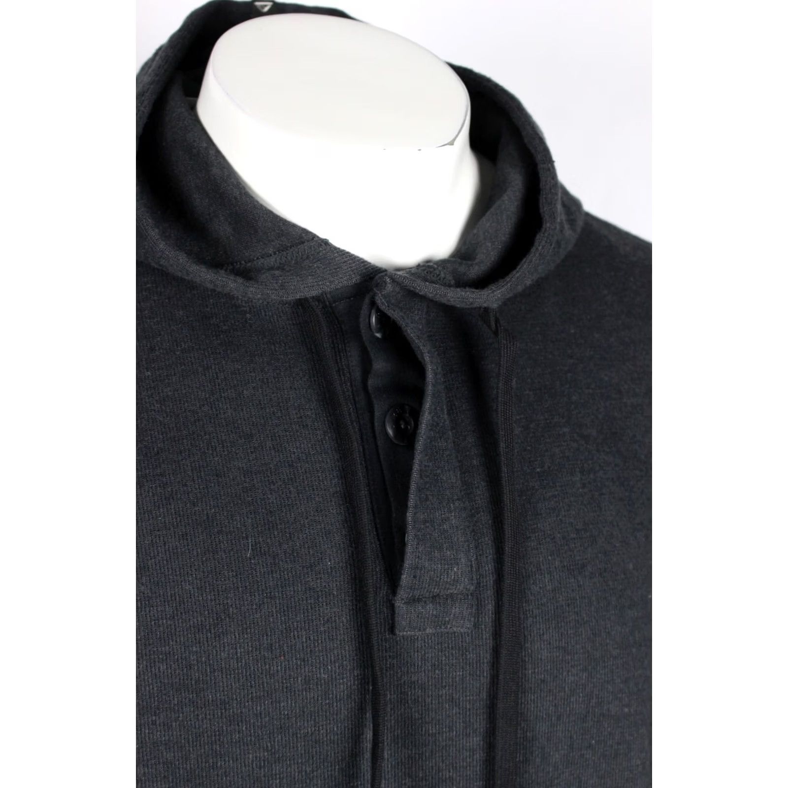 REEF Reef Men's Hoodie Sweatshirt Henley Size L Black Caviar Size US L / EU 52-54 / 3 - 5 Thumbnail