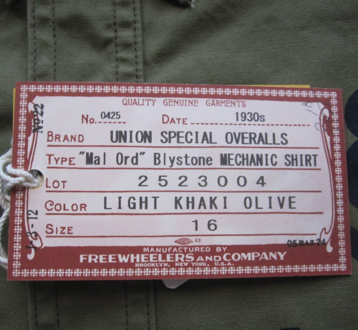 Freewheelers “Mal Ord” Blystone MECHANIC SHIRT 16 Size US L / EU 52-54 / 3 - 4 Thumbnail