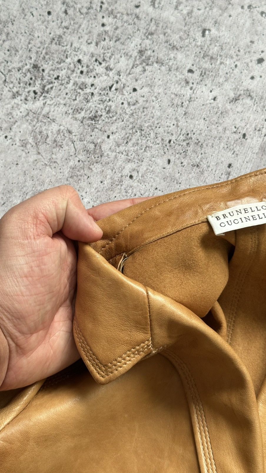 Brunello Cucinelli Women's Brunello Cucinelli Vintage Leather Blazer Jacket Size M / US 6-8 / IT 42-44 - 16 Thumbnail