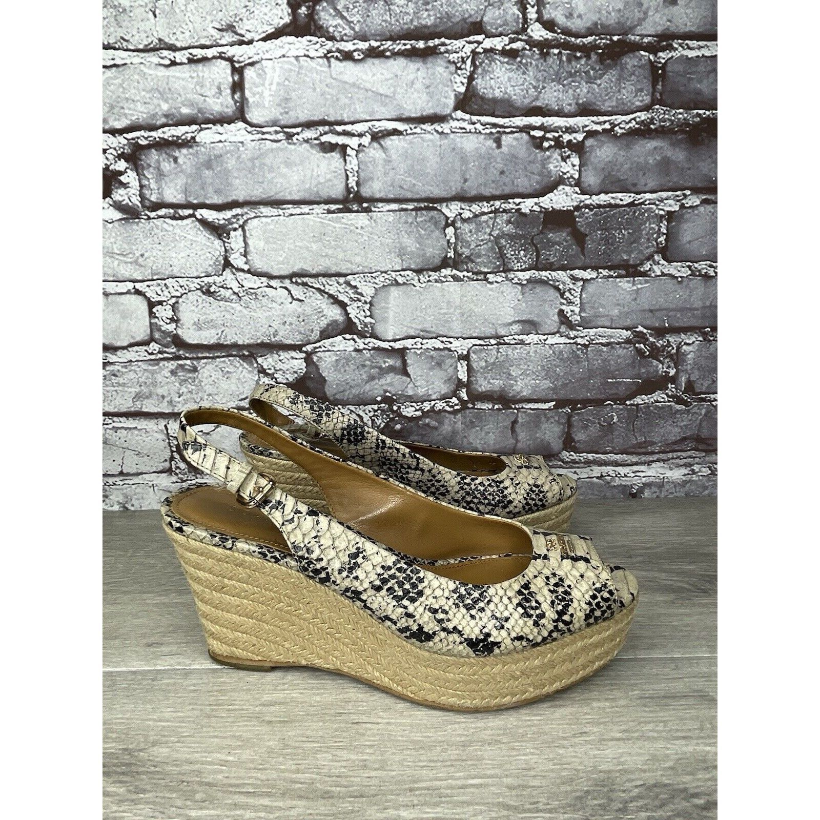 Coach Coach Ferry Snake Embossed Platform Espadrilles Wedges Strap Size US 7 / IT 37 - 18 Thumbnail