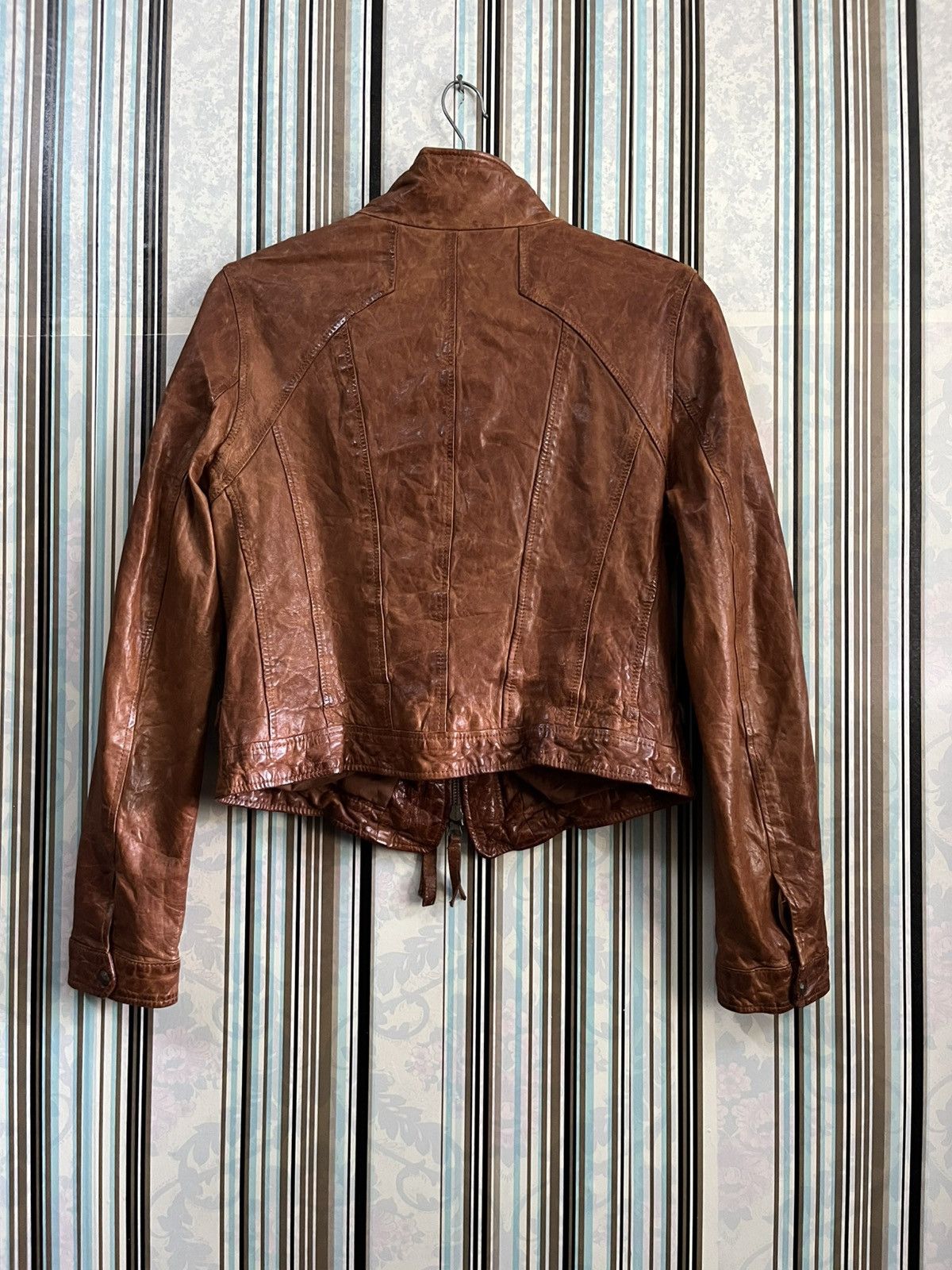 Japanese Brand 1990s GOA sheepskin panelling bikers leather #H3 Size M / US 6-8 / IT 42-44 - 5 Thumbnail