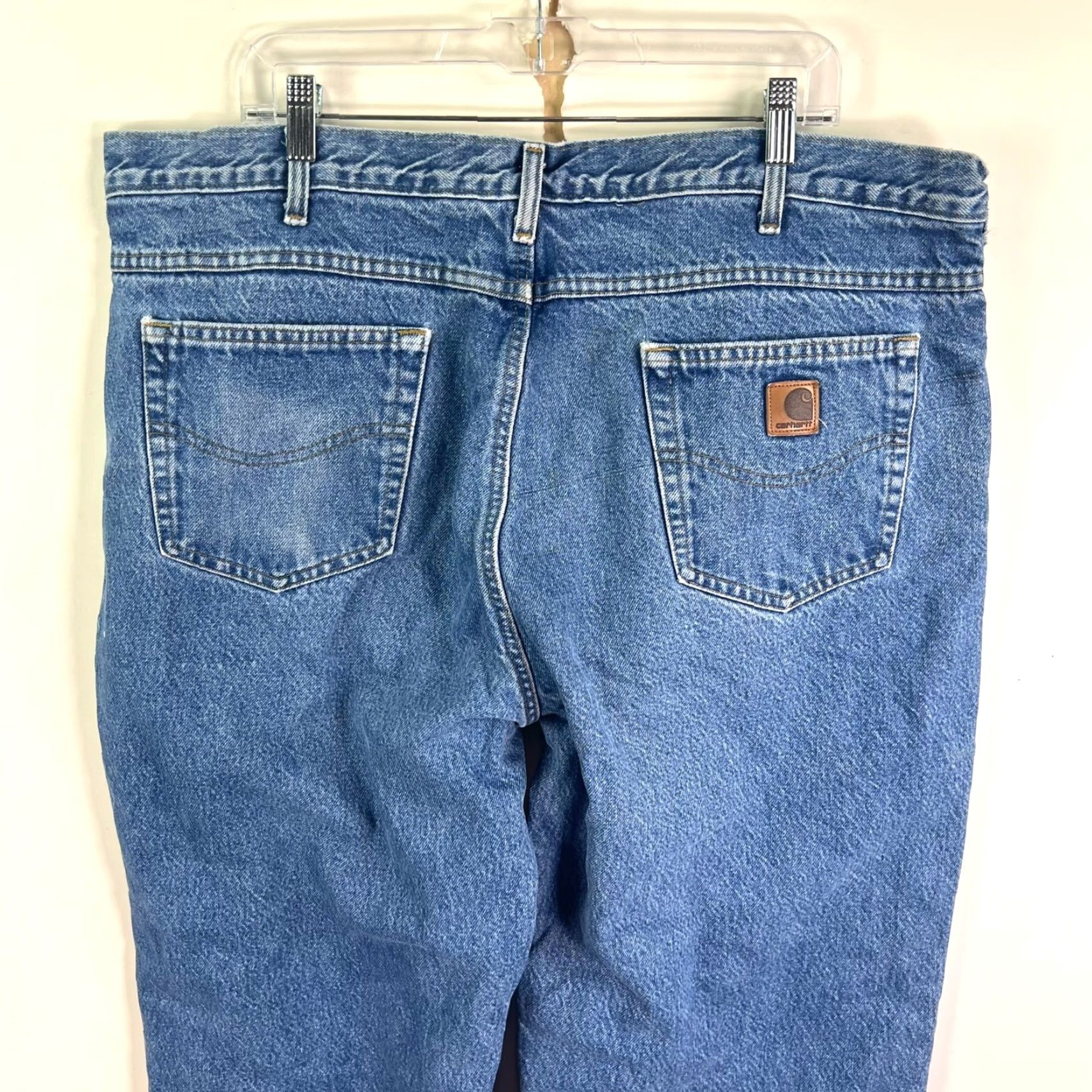 Carhartt Carhartt Jeans Mens 42 Blue 42X32 Denim Flannel Lined 5-Pocket Relaxed Straight Zipper Button Denim Jeans Mens Blue 42X32 Size US 42 / EU 58 - 6 Thumbnail