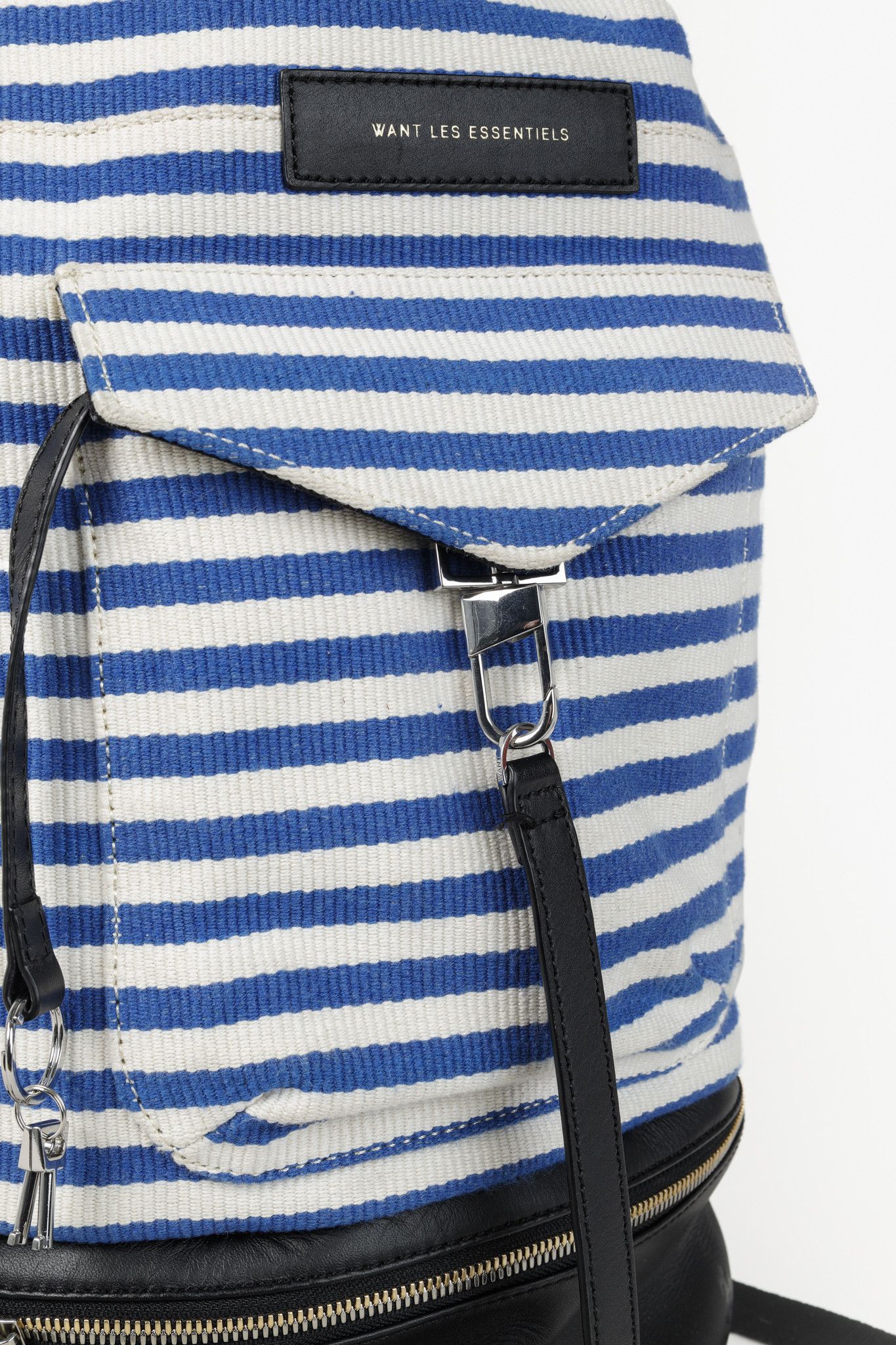 WANT Les Essentiels Want Les Essentiels Blue and White Striped Backpack Size ONE SIZE - 9 Thumbnail