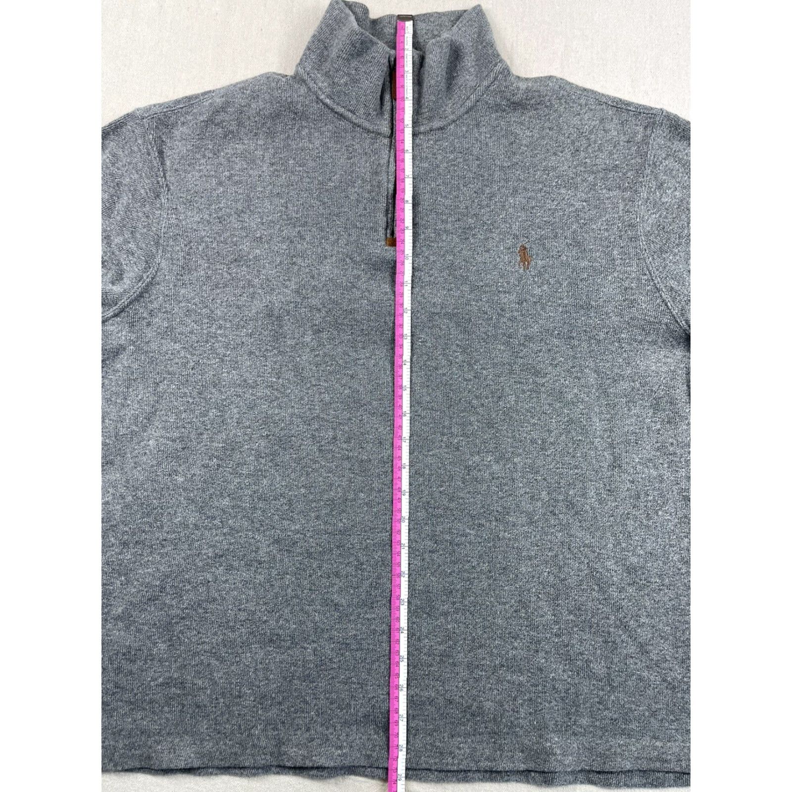 Polo Ralph Lauren Polo Ralph Lauren Sweater XL 1/4 Zip Mock Neck Men Pullover Knit Gray Pony Size US XL / EU 56 / 4 - 6 Thumbnail