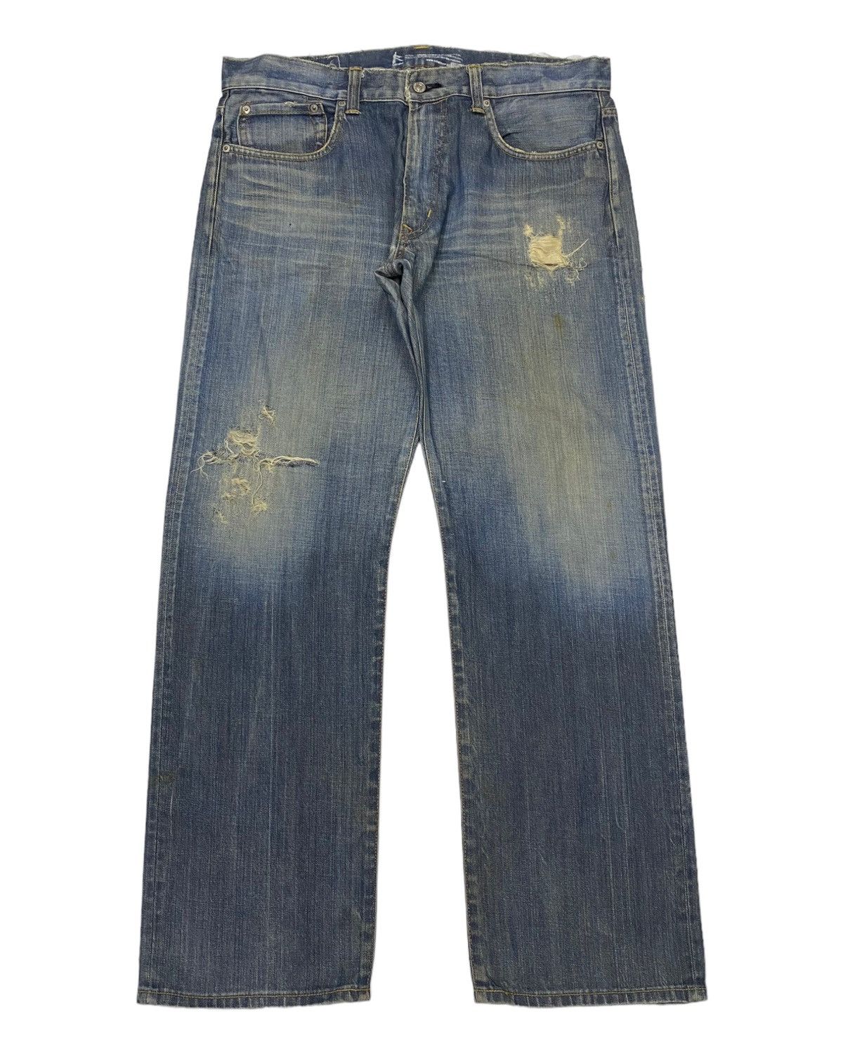 Beauty Beast × Hysteric Glamour 🔥BAGGY DISTRESSED DENIM EDWIN 504R BAGGY JEANS Size US 38 / EU 54 - 1 Thumbnail