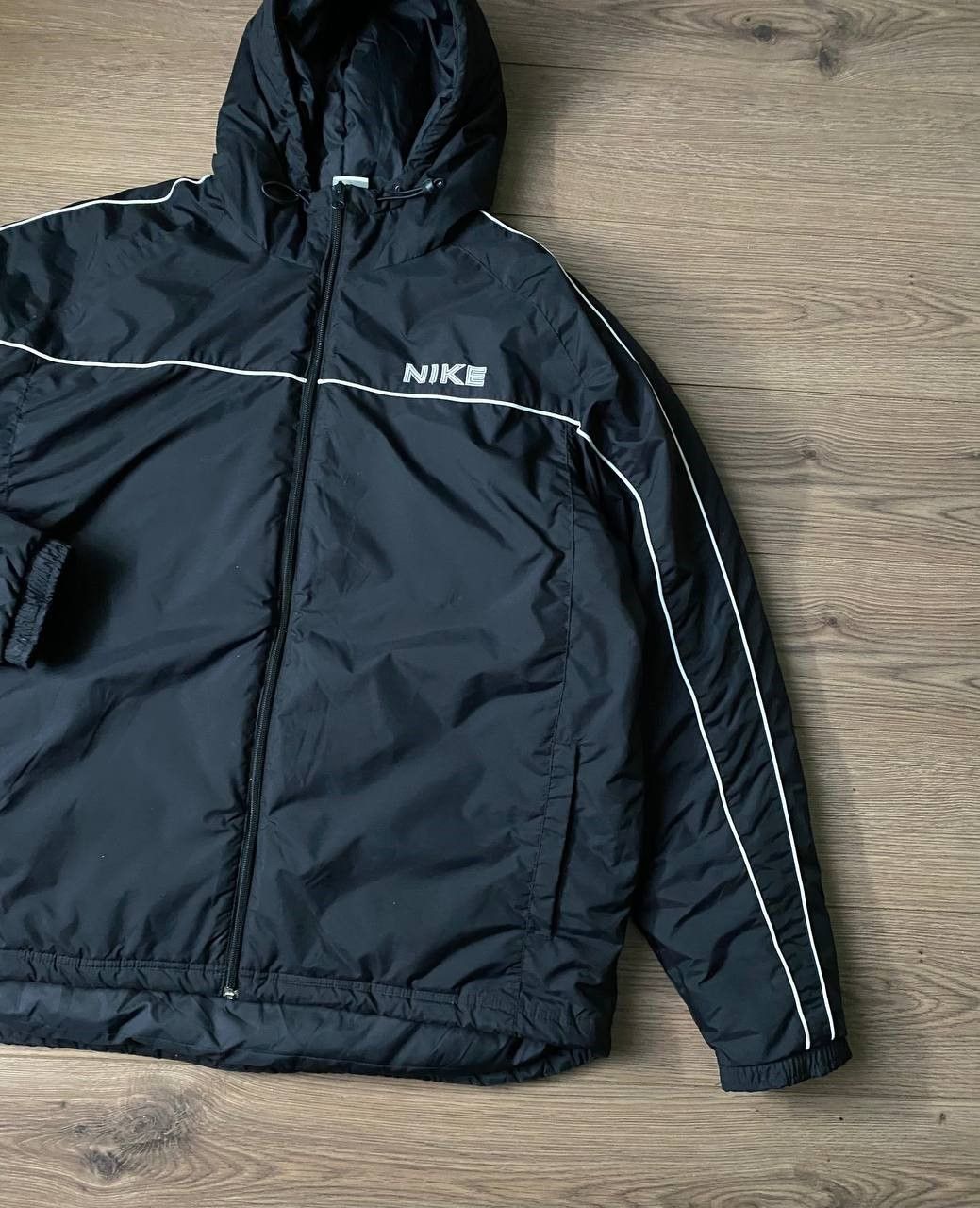 Nike × Vintage Vintage Nike Puffer 90's Jacket Black Size XL Size US XL / EU 56 / 4 - 4 Thumbnail