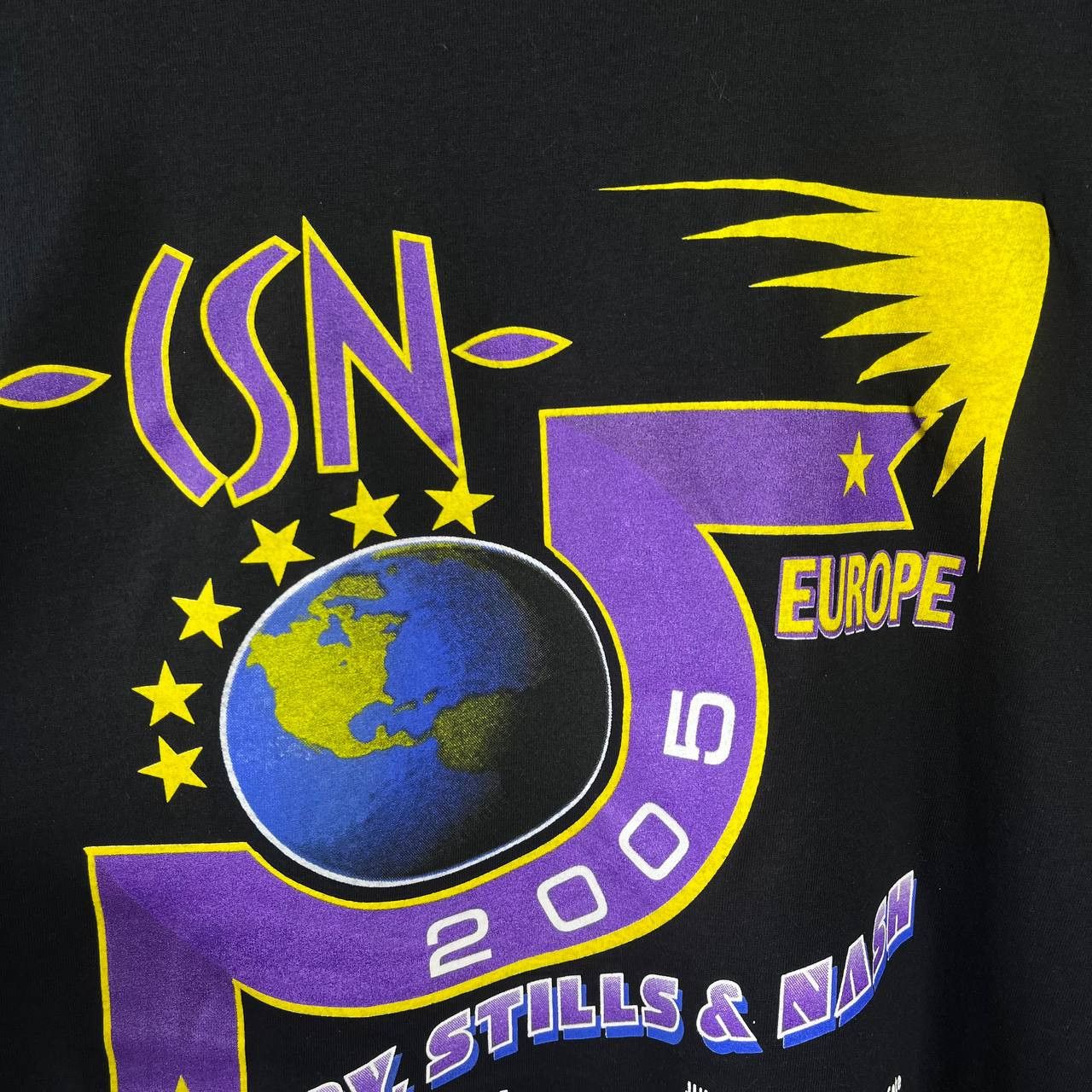 Vintage CSN Crosby, Stills & Nash 2005 Folk Rock Europe Tour Tshirt Size US XL / EU 56 / 4 - 8 Thumbnail