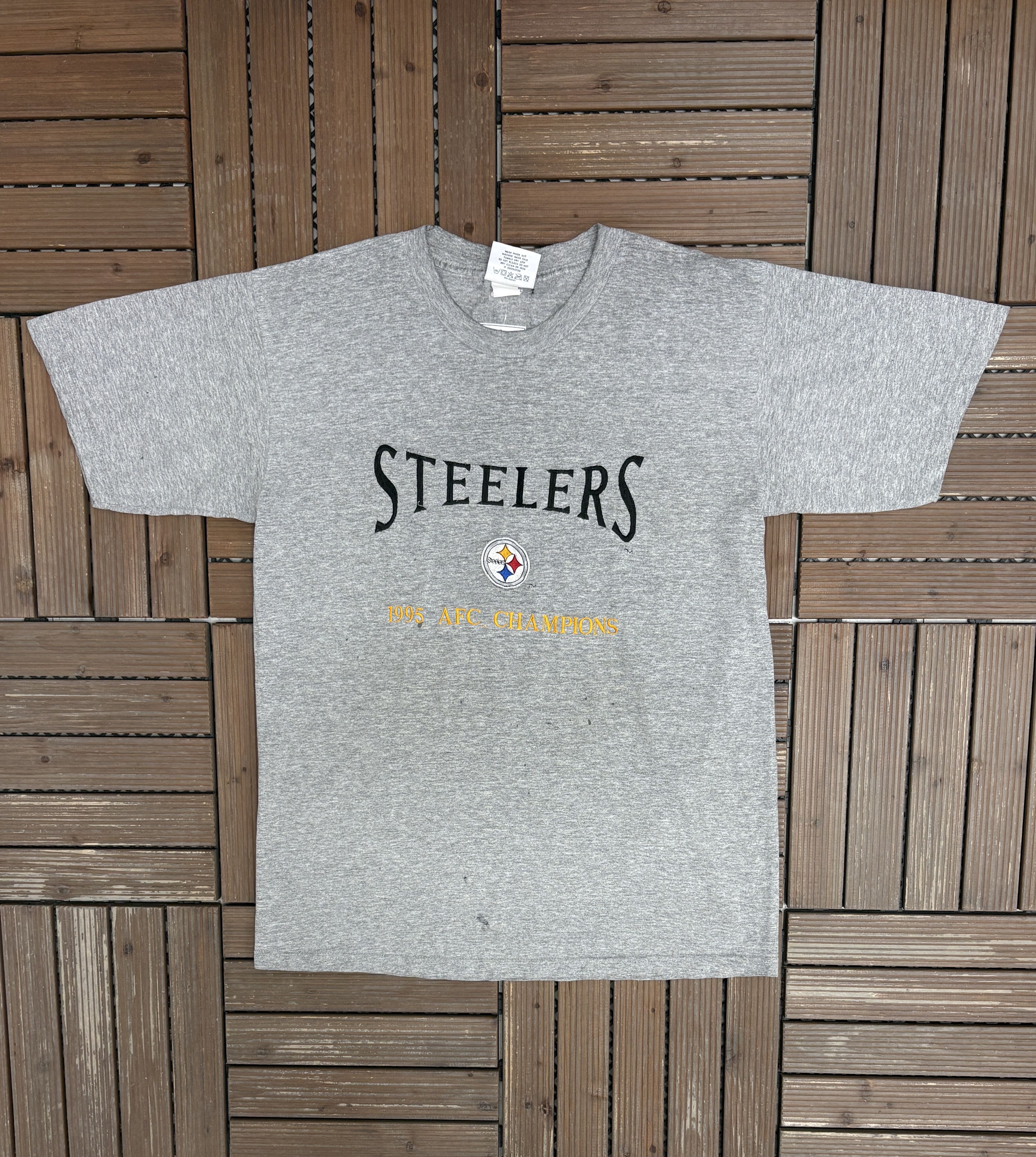 Vintage Pittsburgh Steelers 1995 AFC Champions Vintage Grey Tee Size US L / EU 52-54 / 3 - 1 Thumbnail
