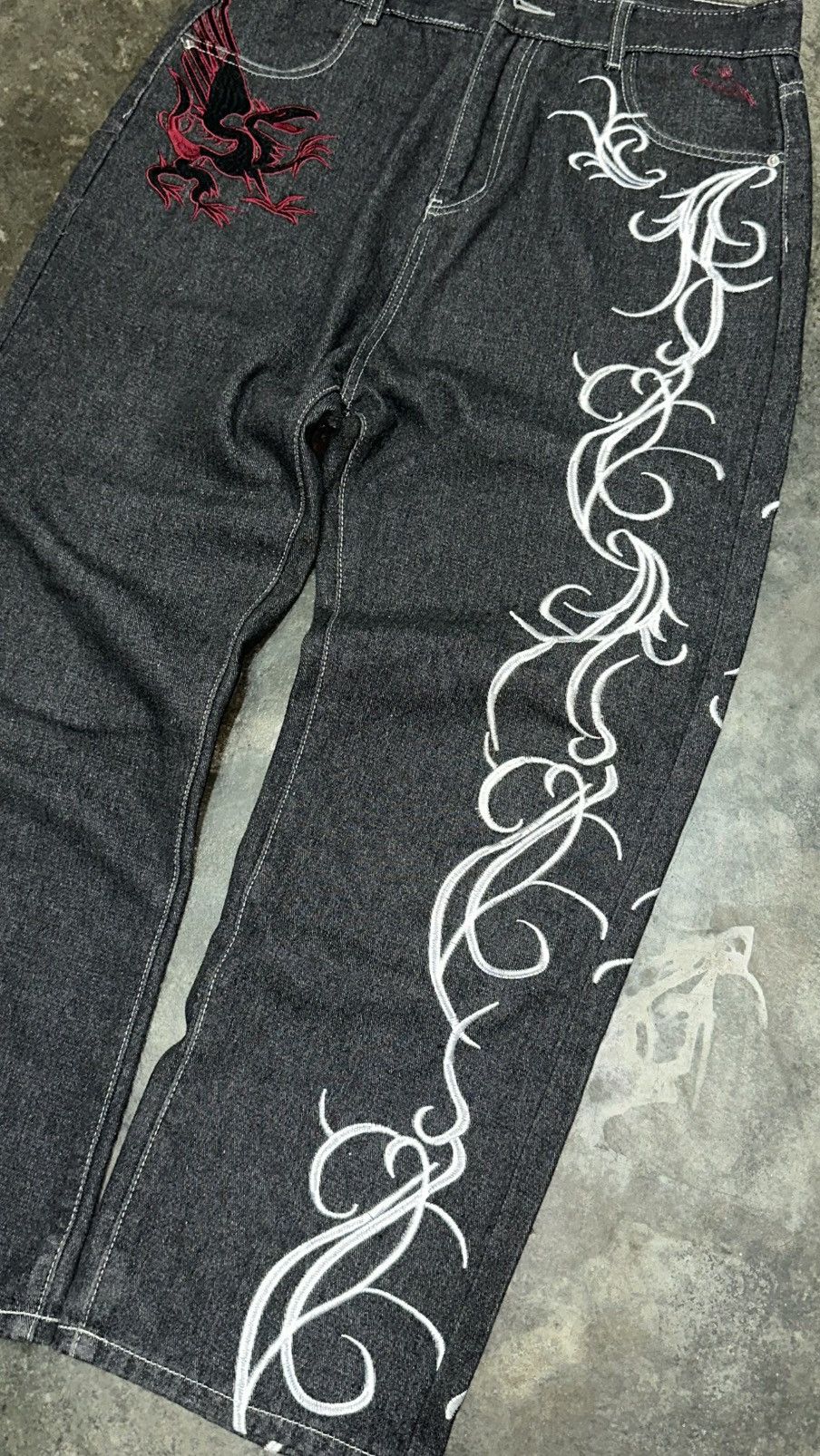 Other RARE JAPAN EMBROIDERED JEANS Size US 33 - 2 Thumbnail