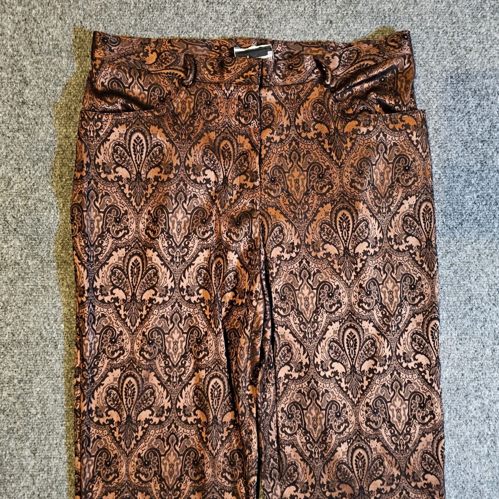 Joseph Ribkoff Joseph Ribkoff Pants Womens 14 Brown Black Damask Straight Leg Dress Pants Career Size 36" / US 14 / IT 50 - 2 Thumbnail