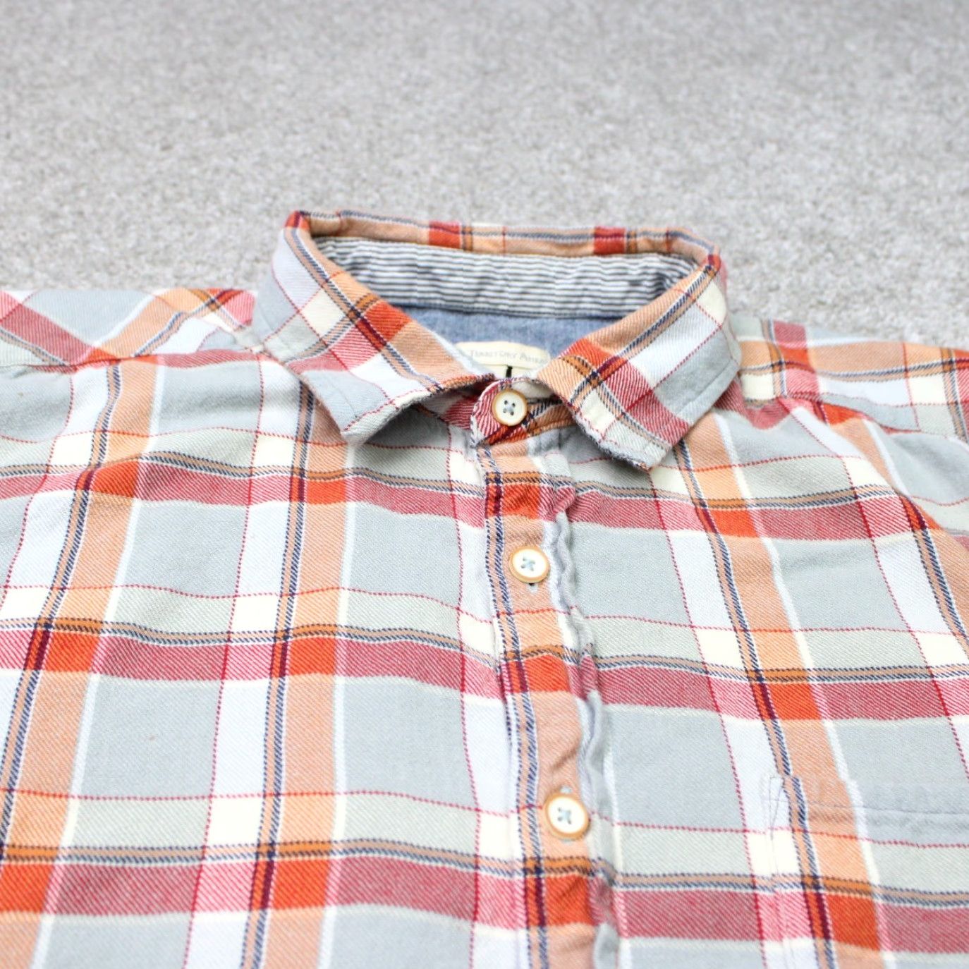The Territory Ahead VINTAGE Territory Ahead Shirt Mens Large Red/Orange/Gray Plaid Cotton Long Sleeve Size US L / EU 52-54 / 3 - 5 Thumbnail
