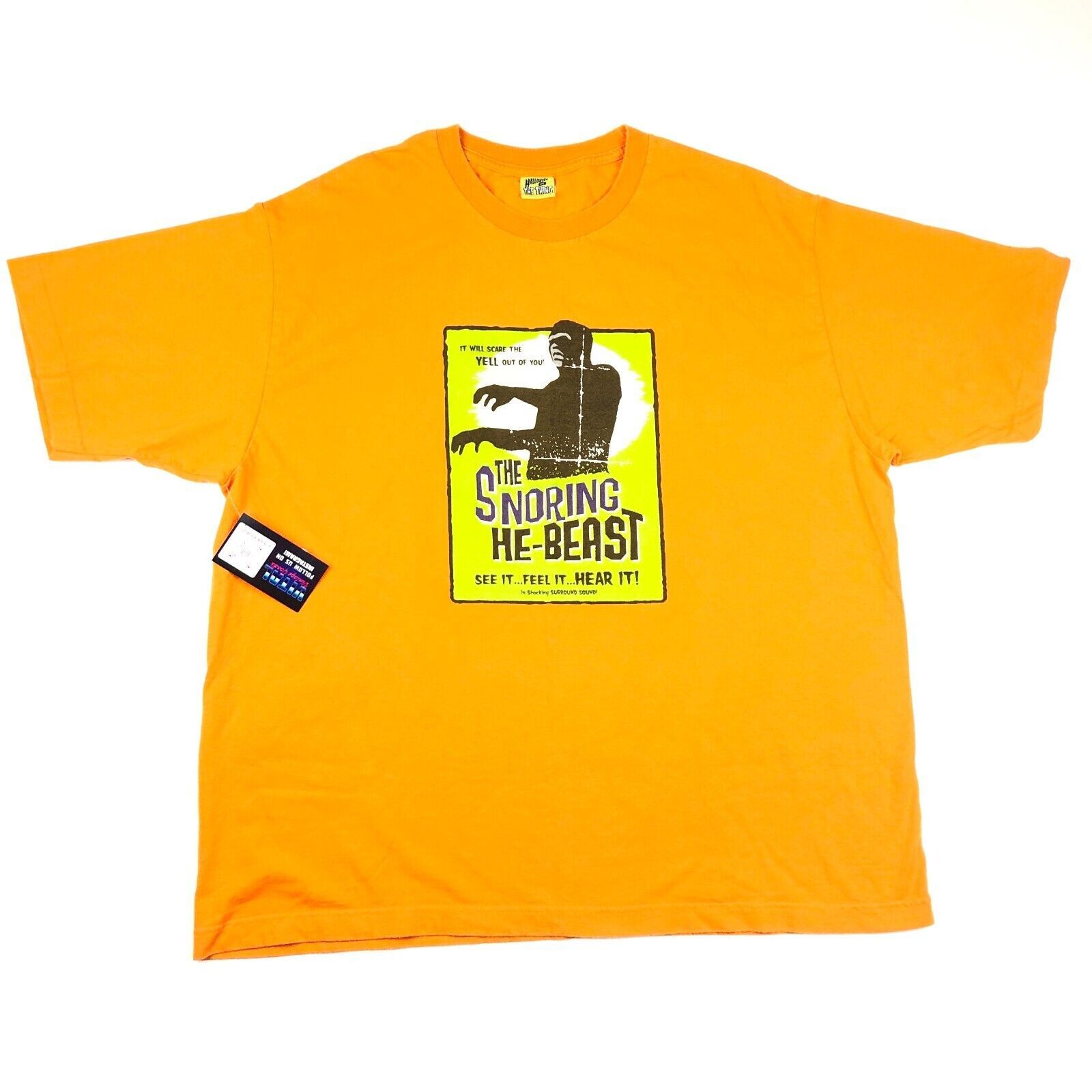 Affliction × Vintage Halloween Its The Thing Snoring He-Beast Orange Tee T Shirt Size US XXL / EU 58 / 5 - 1 Thumbnail