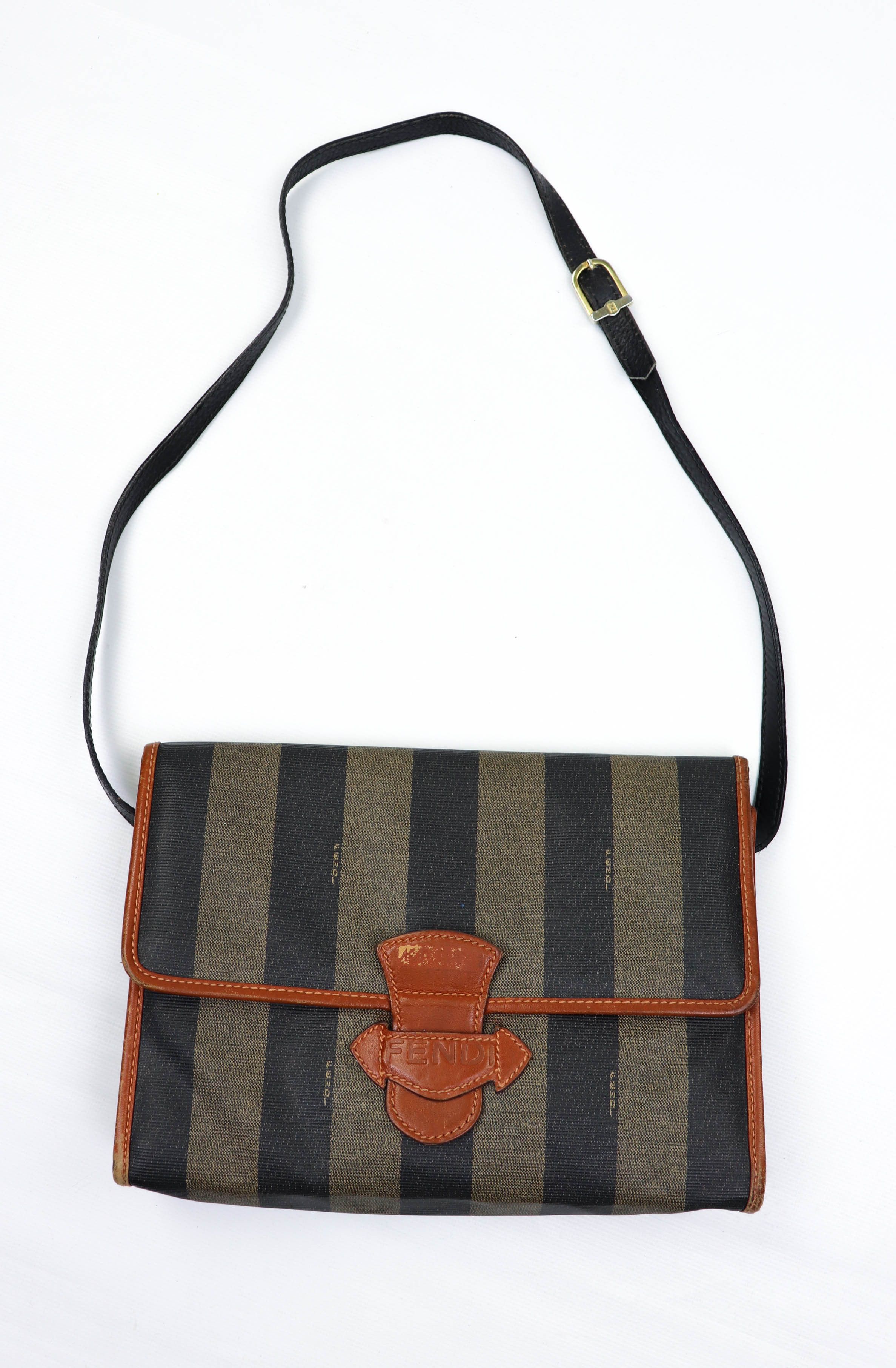 Fendi FENDI Vintage 80s 90s Striped Shoulder/Crossbody Bag | Grailed