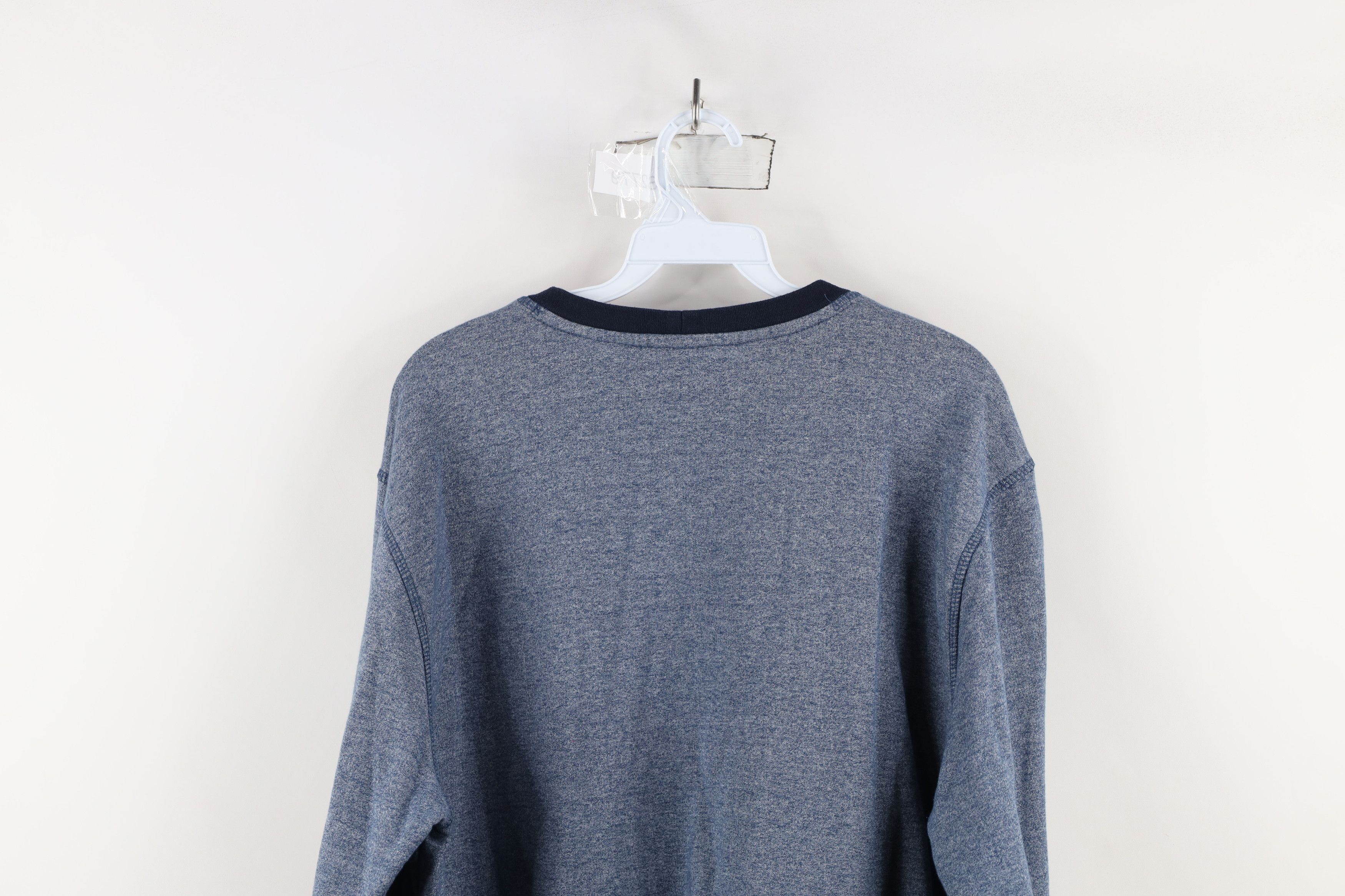 Vintage Vintage 90s Streetwear Double V Crewneck Sweatshirt Blue Size US XL / EU 56 / 4 - 12 Thumbnail