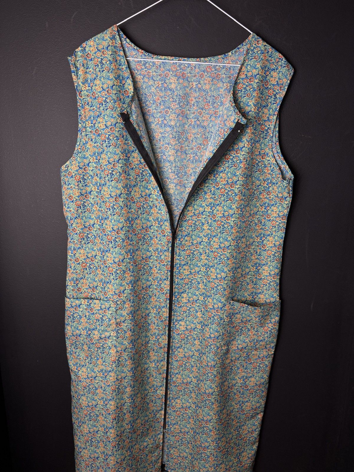 Vintage 1980s Lounge Dress Ugly Vintage Night Gown Zip Up Slip 70s Size ONE SIZE - 7 Thumbnail