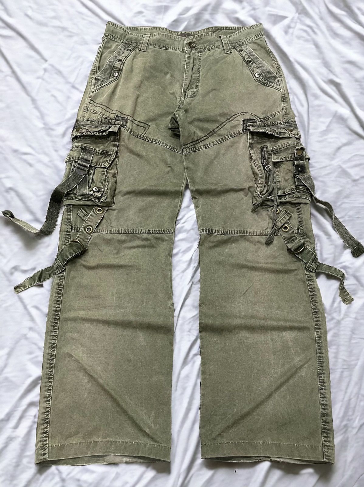 Le Grande Bleu (L.G.B.) × Tete Homme Bapai Japan Multi Pocket Bondage Baggy Cargo Pants Size US 34 / EU 50 - 1 Thumbnail