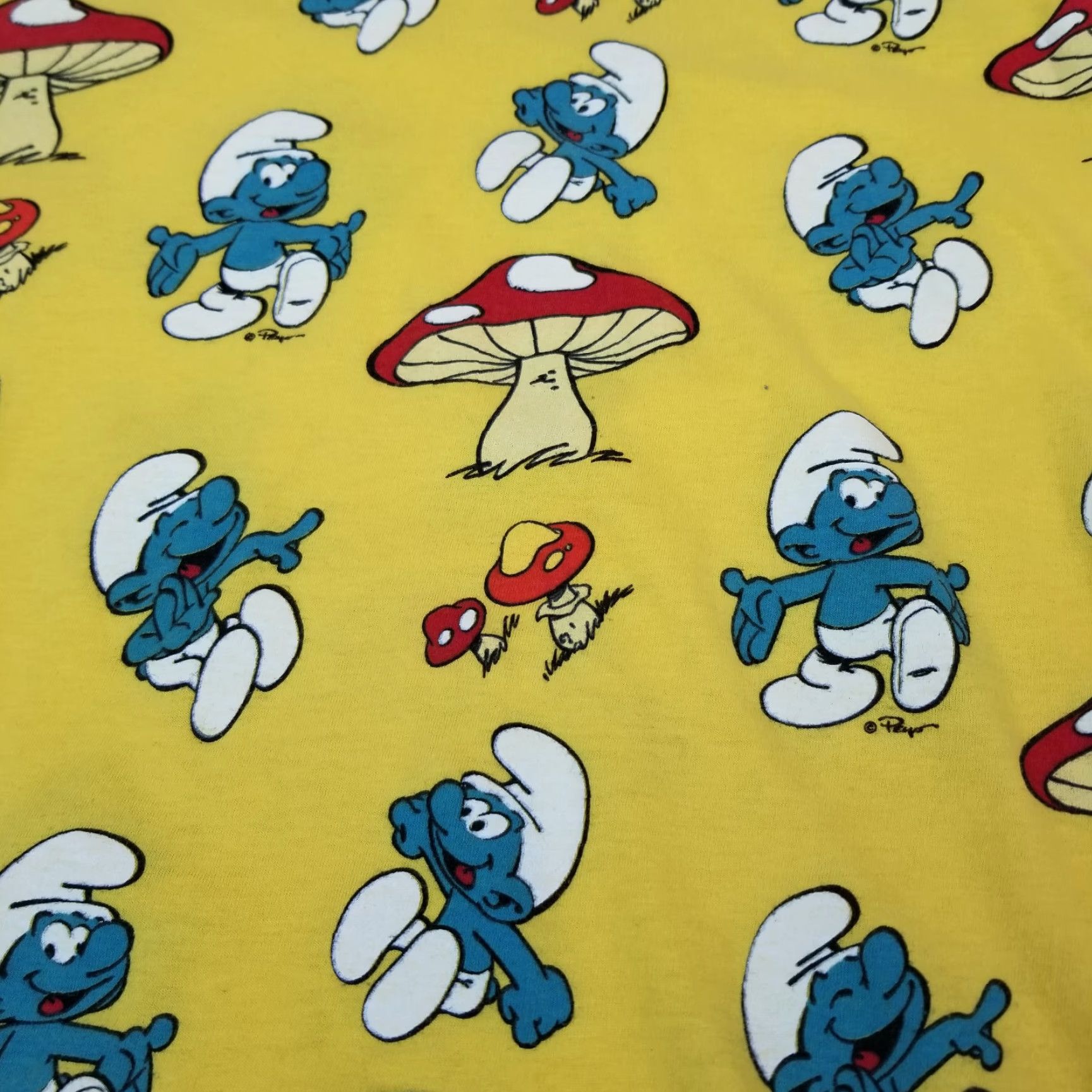 Vintage Smurfs T-Shirt Mens Large Yellow Retro All over print Short Sleeve Size US L / EU 52-54 / 3 - 4 Thumbnail
