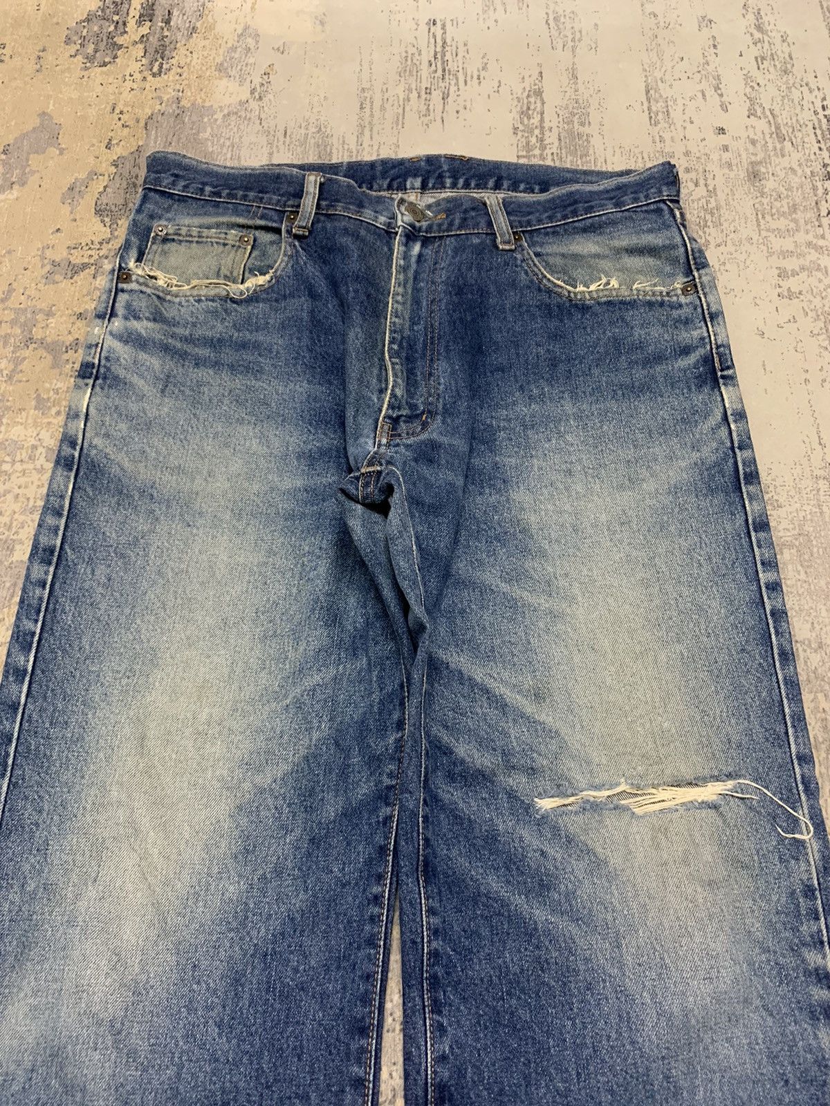 Japanese Brand Vintage Japanese Uniqlo Loose Baggy Jeans W35x29 Size US 35 - 5 Thumbnail