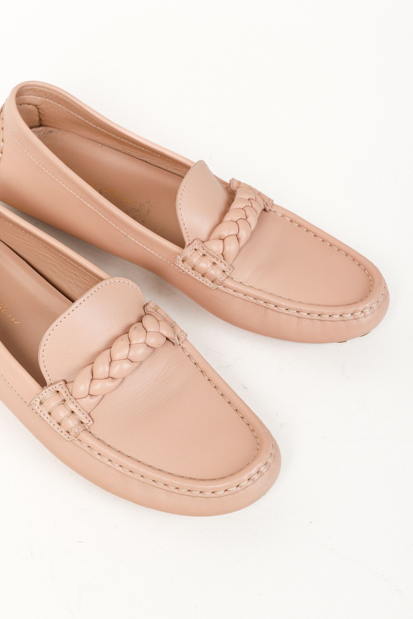 Gianvito Rossi Gianvito Rossi Monza Pink Braided Leather Loafers Size US 8.5 / IT 38.5 - 6 Thumbnail