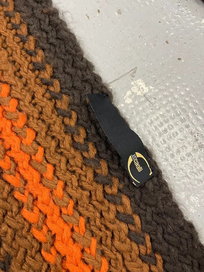 Just Cavalli 2000s Cavalli Orange & Brown Gradient Wool Scarf Size ONE SIZE - 6 Thumbnail