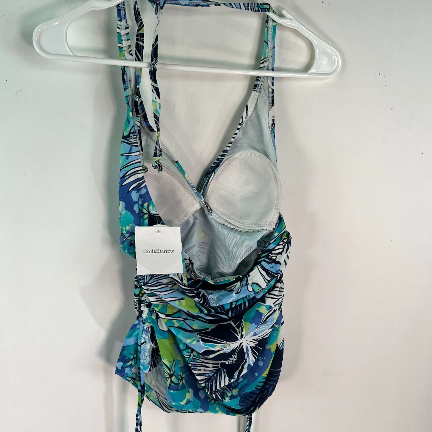 Croft & Barrow Croft & Barrow Womens Animal Print Tummy Slimmer Halter Blue Tankini Top Size 6 Size M / US 6-8 / IT 42-44 - 4 Thumbnail