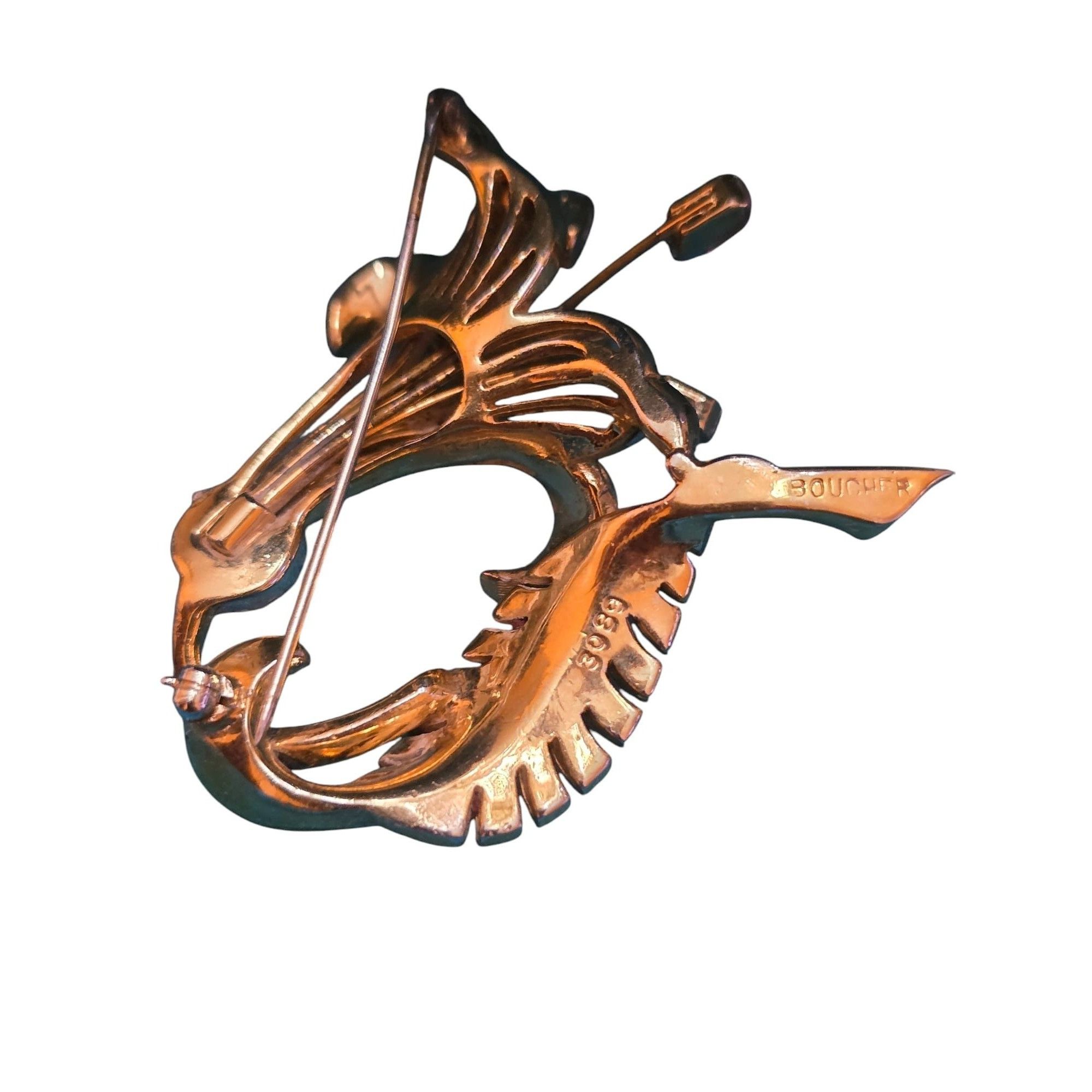 Vintage Stunning Boucher 3089 Lilly Flower Brooch (A6543) Size ONE SIZE - 3 Thumbnail