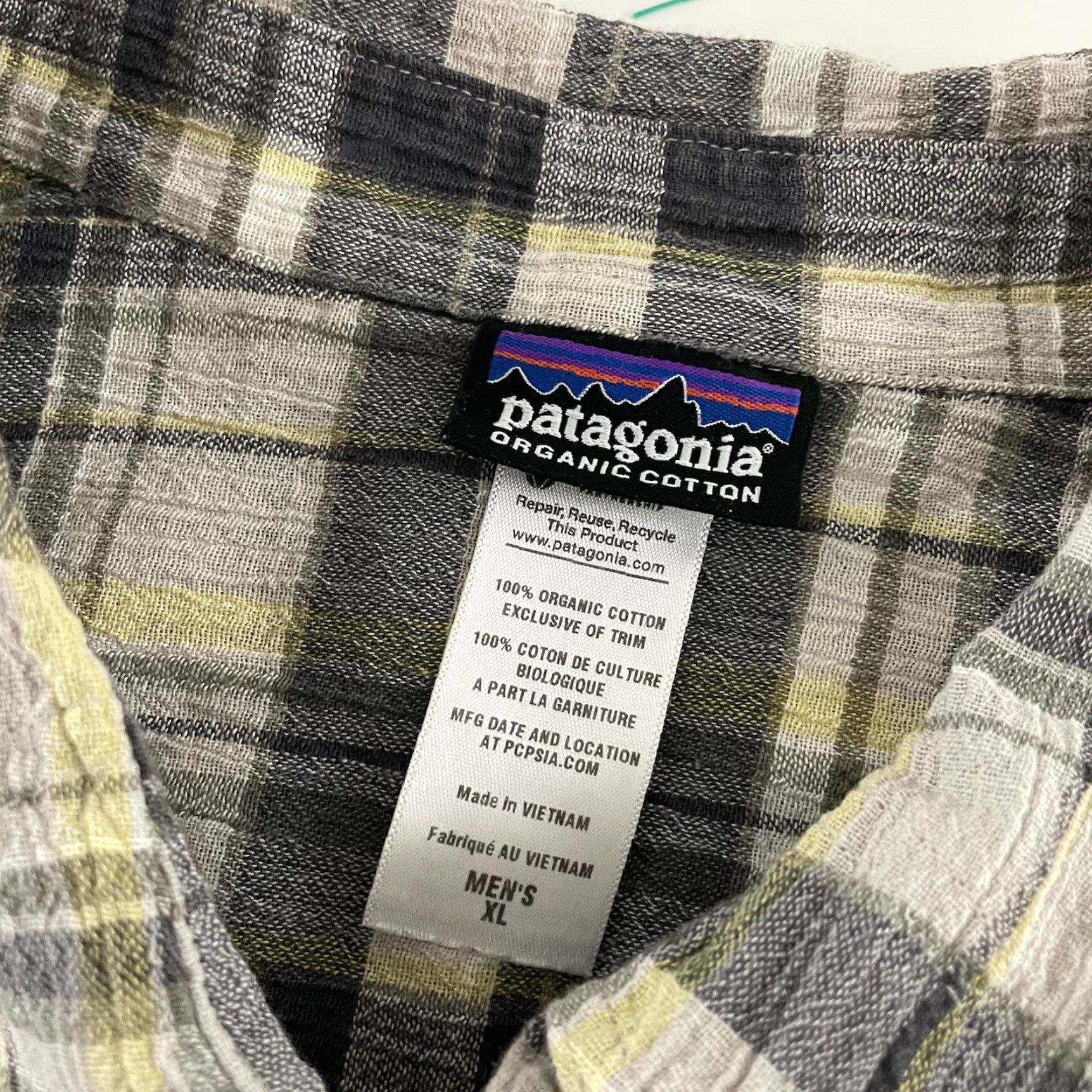 Patagonia Patagonia Plaid Short Sleeve Button Front Shirt Men's XL Gray Cotton Organic Shirt Size US XL / EU 56 / 4 - 3 Thumbnail
