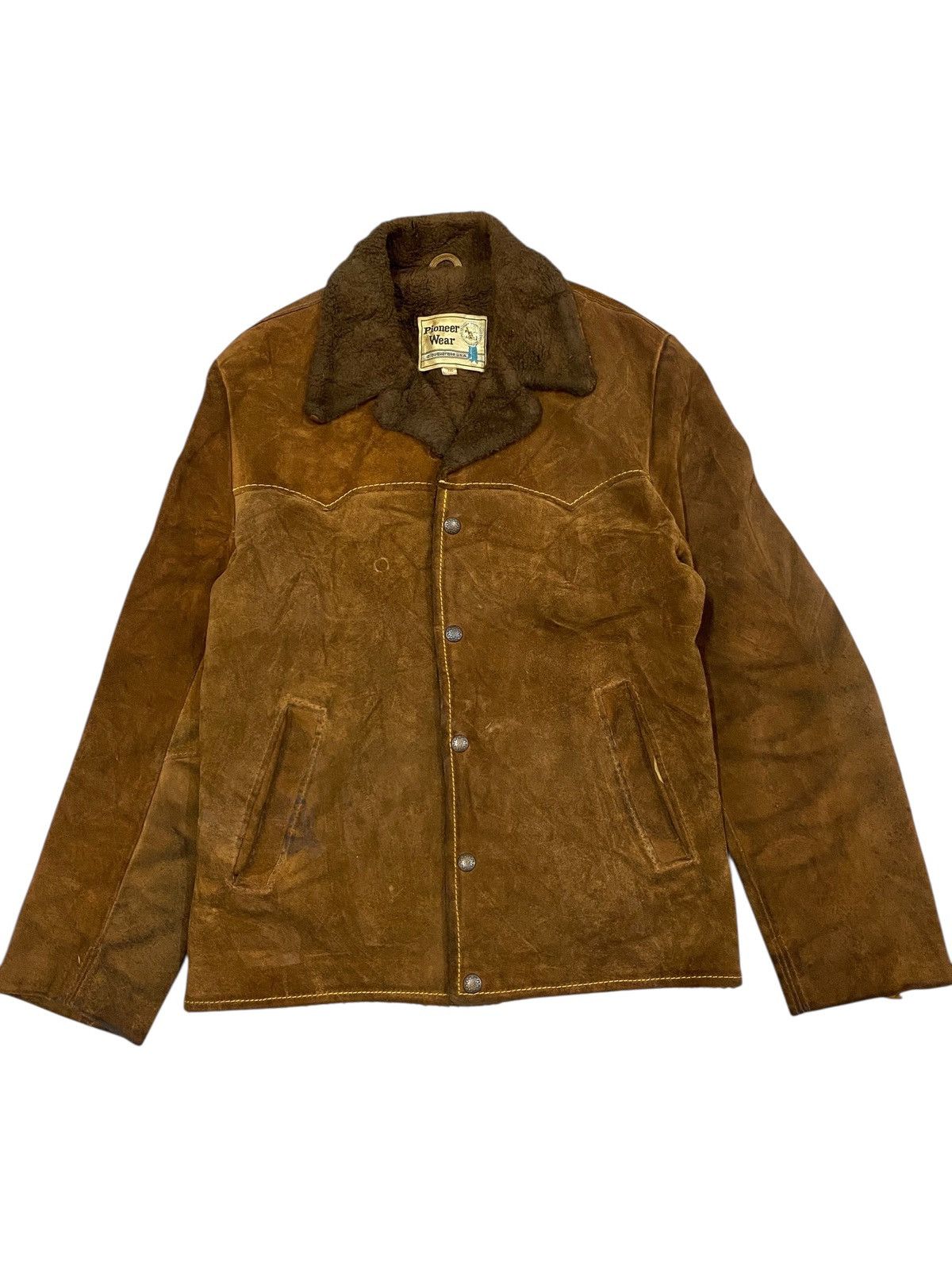 Vintage Vintage Pioneer Wear Suede Sherpa Jacket Western Rancher USA Size US M / EU 48-50 / 2 - 2 Thumbnail