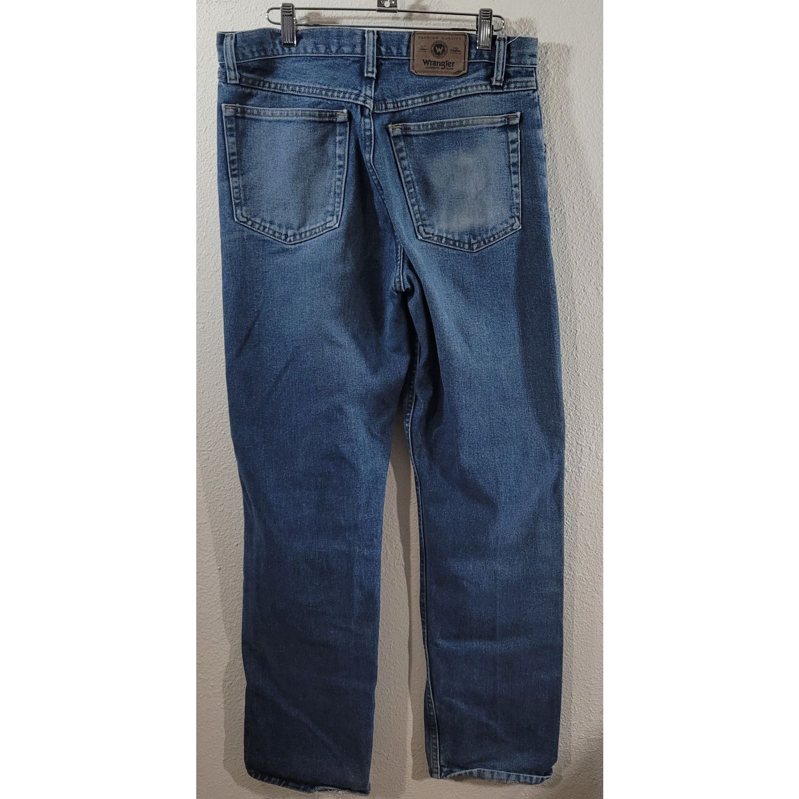 Wrangler Wrangler Blue Denim Jeans 32 X 34 5 Pocket Straight Leg Size US 32 / EU 48 - 2 Thumbnail