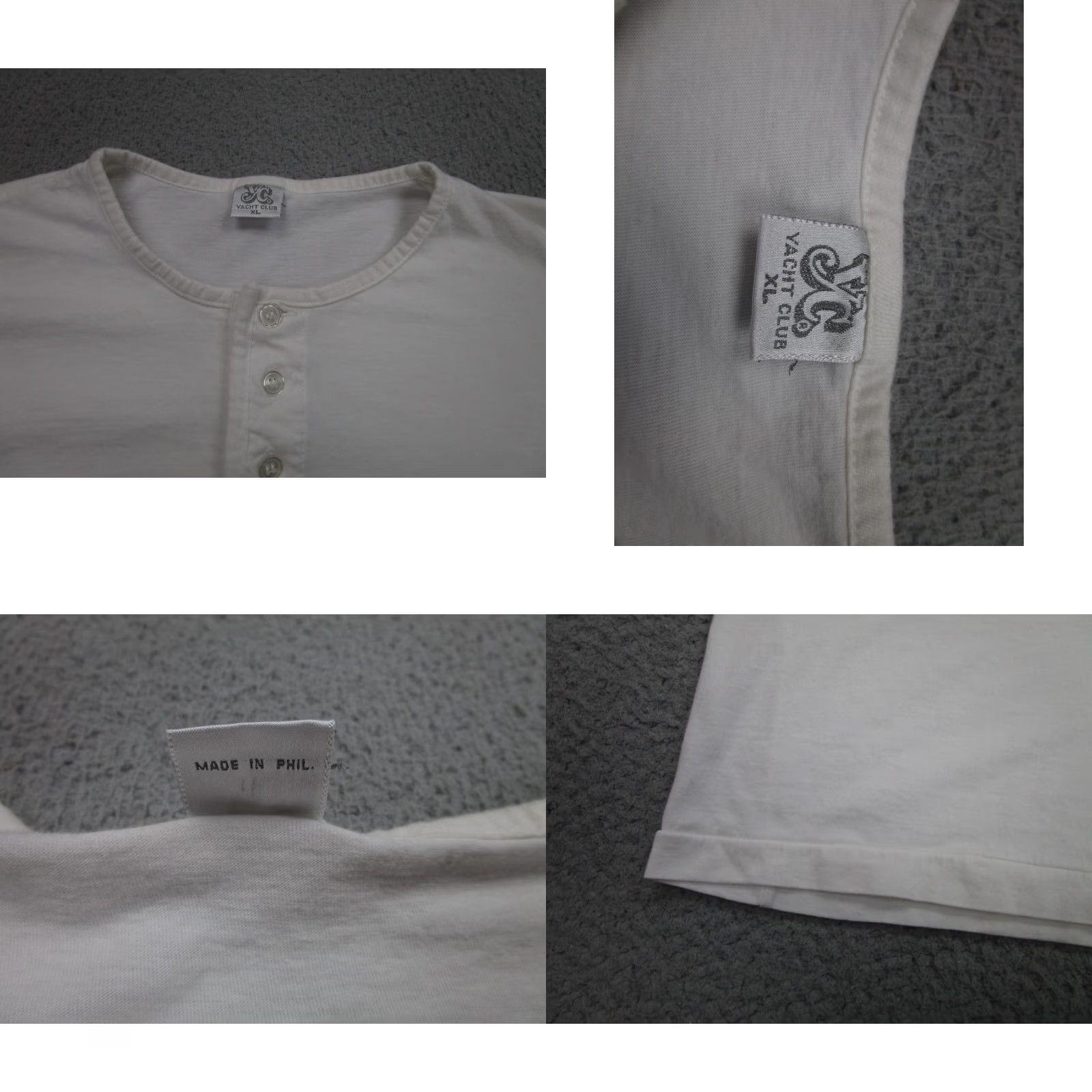 Vintage VINTAGE Yacht Club Mens XL White Henley Shirt T-Shirt 60s 70s Racing Theme Size US XL / EU 56 / 4 - 8 Thumbnail