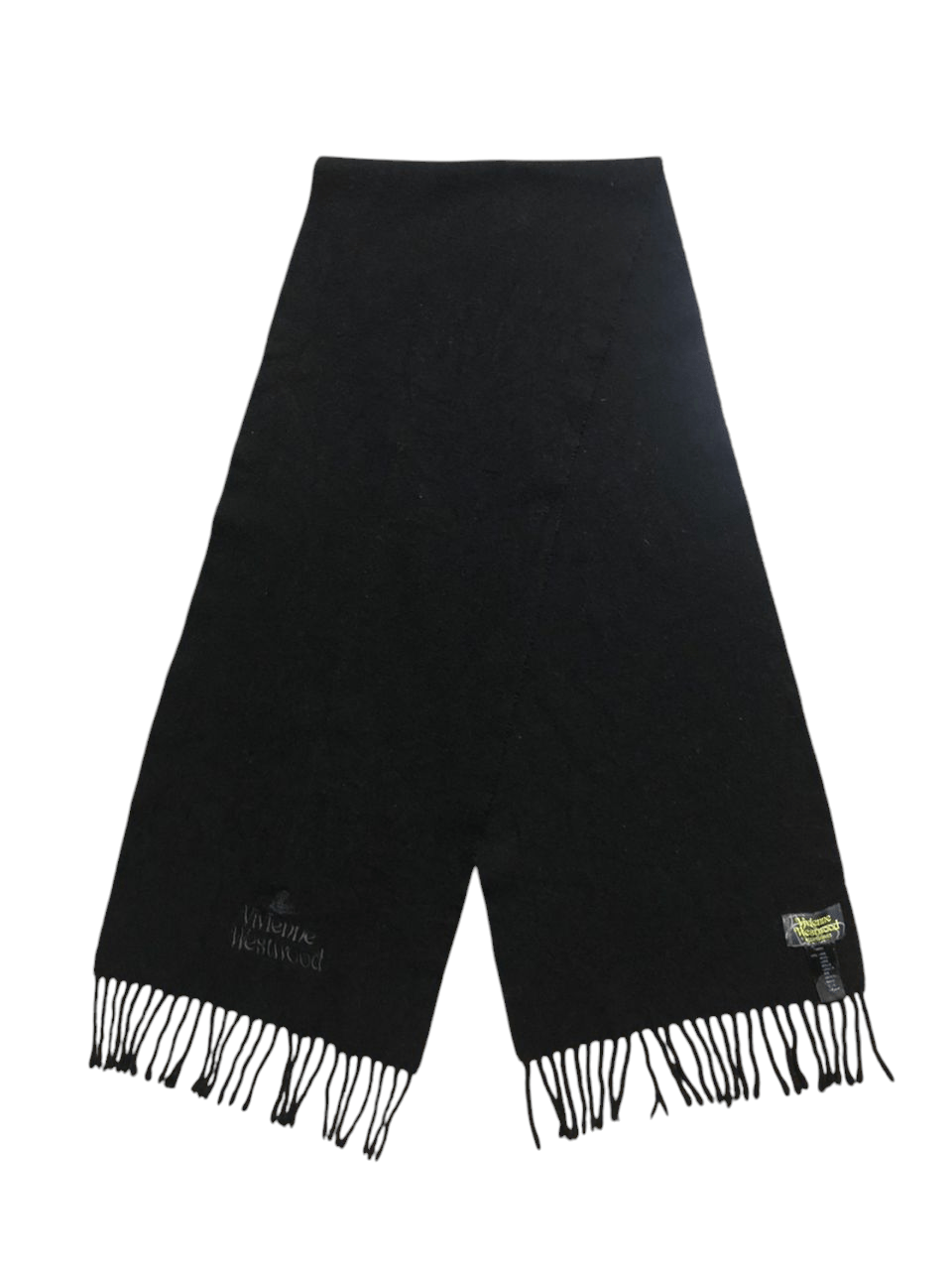 Vivienne Westwood 💥Vivienne Westwood Embroidered Logo Wool Black Muffler Size ONE SIZE - 3 Thumbnail