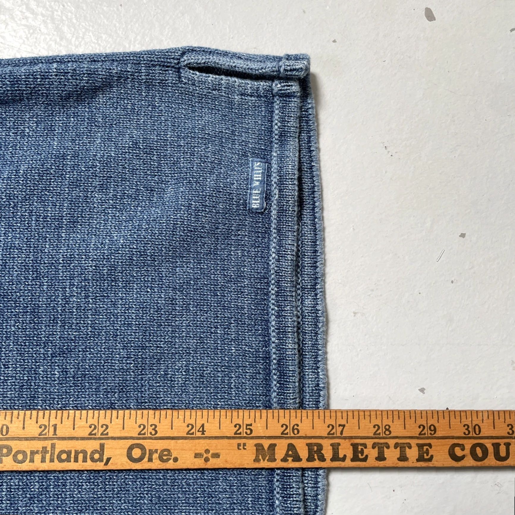 Vintage Blue Willi’s Wool Cotton Knit Sweater Denim Indigo Blue 90s Vintage Womens M - Danish Made Size M / US 6-8 / IT 42-44 - 5 Thumbnail