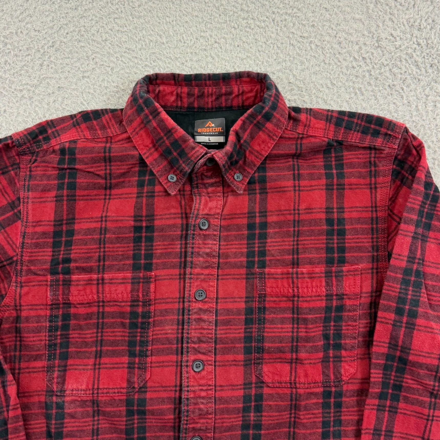 Vintage Ridgecut Shirt Mens Large Red Plaid Long Sleeve Button Up Rugged Outdoors Work Size US L / EU 52-54 / 3 - 3 Thumbnail