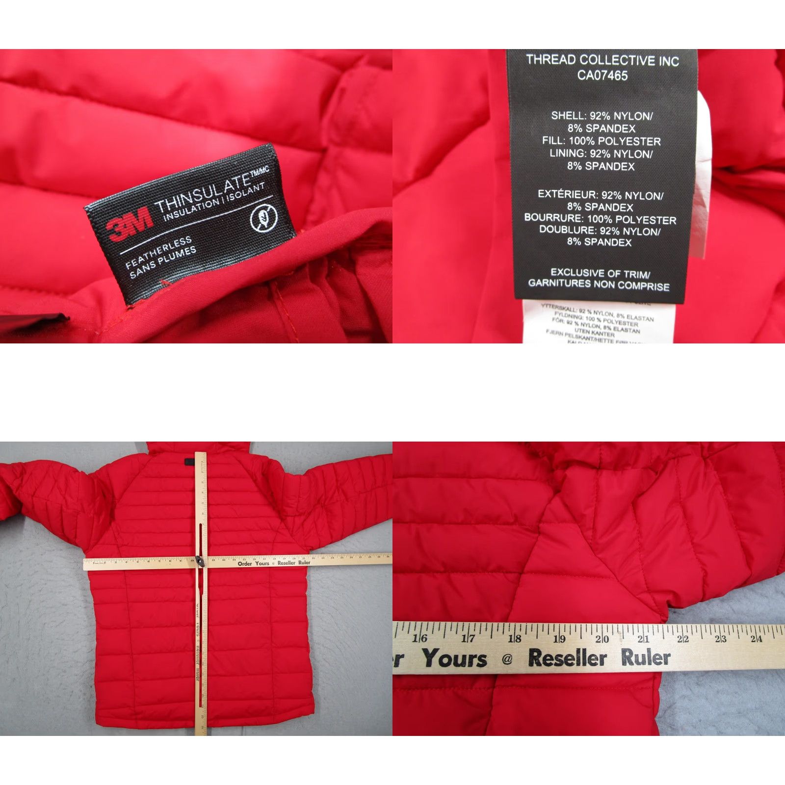 Pajar Pajar Axel Jacket Mens S Red Hooded Puffer 3M Thinsulate Featherless Nylon Zip Pocket Size US S / EU 44-46 / 1 - 8 Thumbnail
