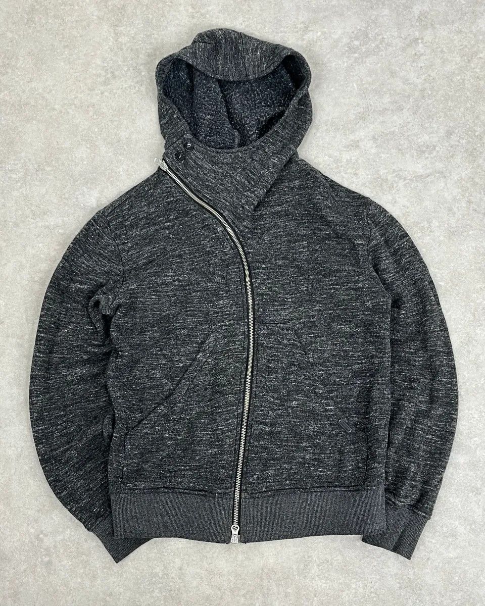 Daniele Alessandrini 2000s Daniele Alessandrini Asymmetrical Zip-Up Grey Hoodie Size S / US 4 / IT 40 - 1 Thumbnail
