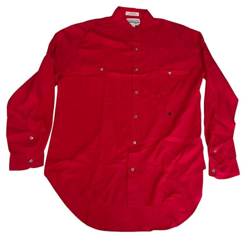 Perry Ellis × Vintage VTG Perry Ellis Shirt Red Silk Long Sleeve Button Up Sz M Size US M / EU 48-50 / 2 - 1 Thumbnail