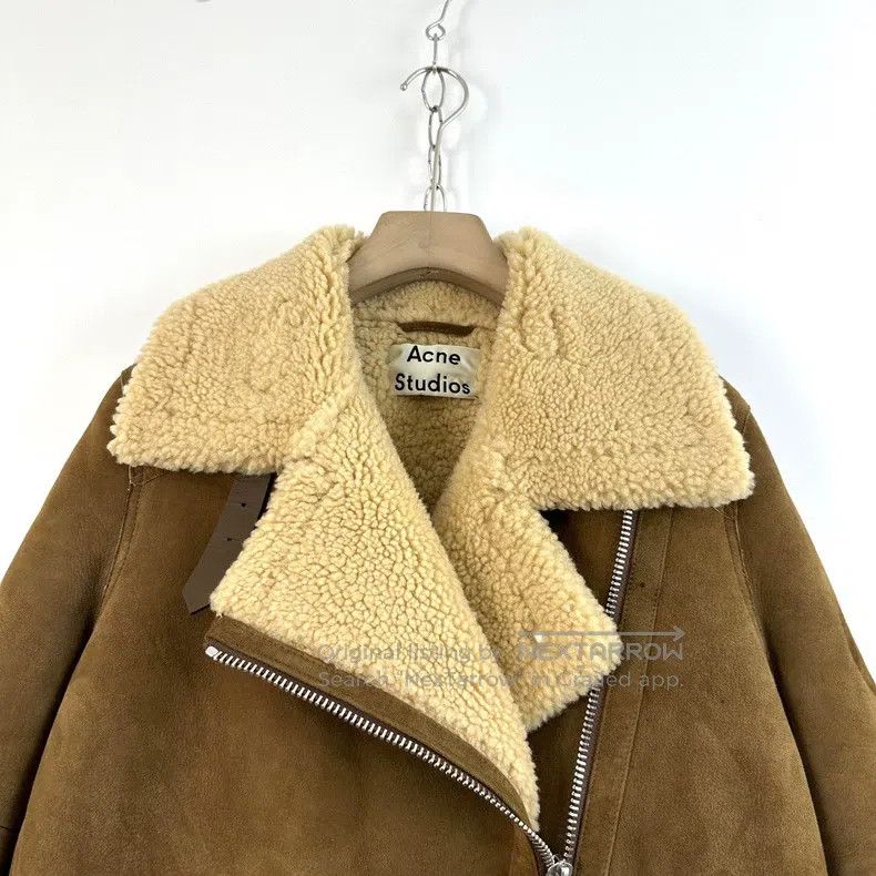 Acne Studios Acne Studios Brown Leather and Fur Jacket Size XXS / US 00 / IT 34 - 3 Thumbnail