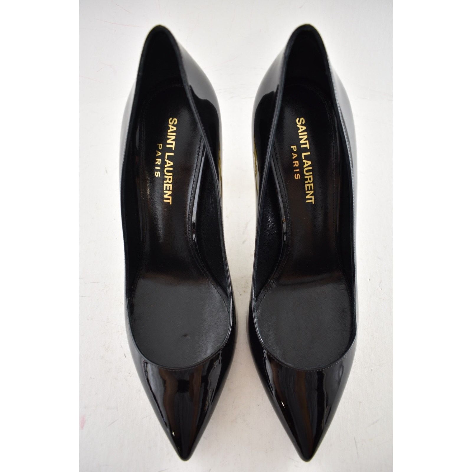 Yves Saint Laurent Saint Laurent Opyum 85 Black Patent Leather Gold YSL 36 Size US 6 / IT 36 - 11 Thumbnail