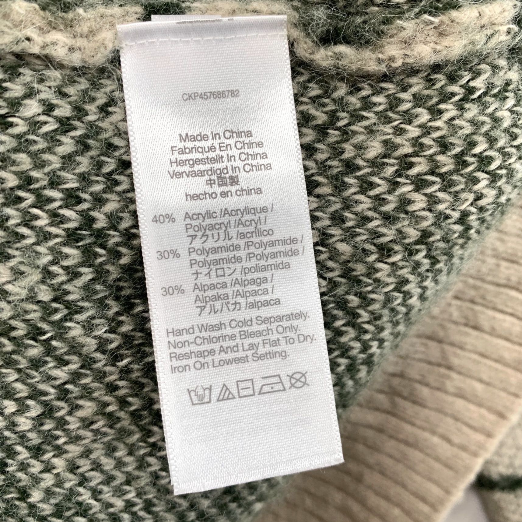 Madewell VINTAGE Madewell Alpca Blend Knit Sweater Beige Green Womens XXS Pullover 20.5x25.5 Size XXS / US 00 / IT 34 - 6 Thumbnail