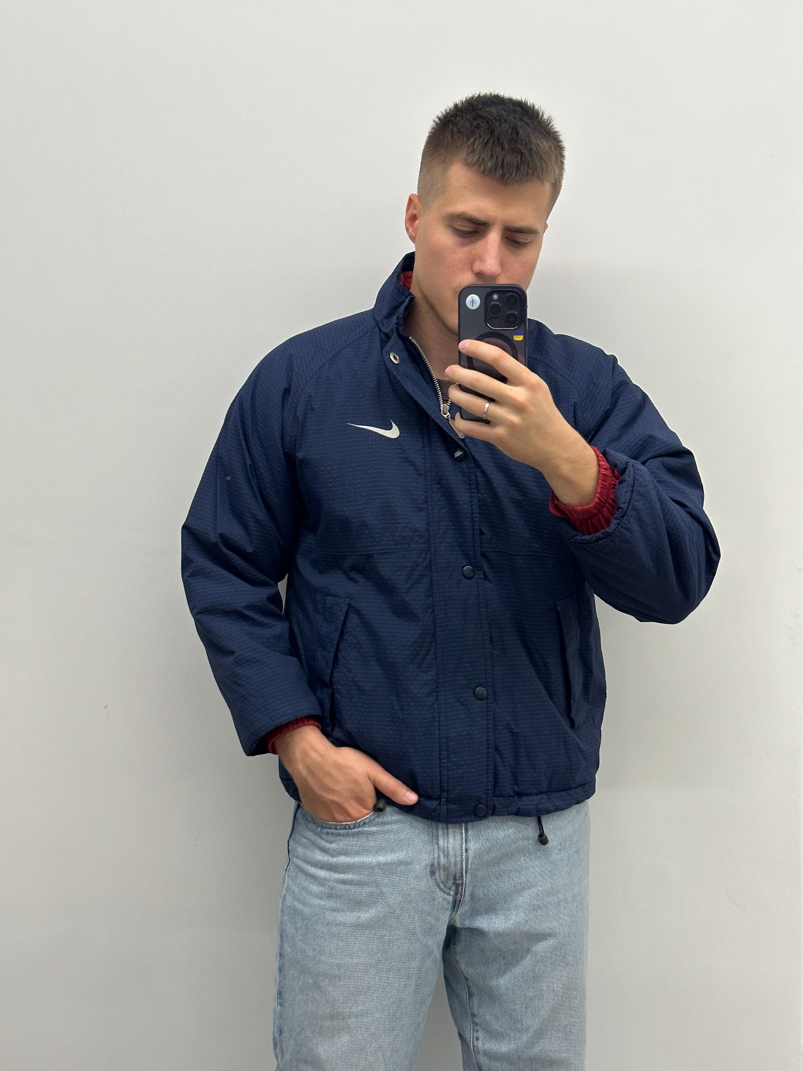 Nike × Vintage Vintage 90s Nike Bomber Jacket Size US S / EU 44-46 / 1 - 2 Thumbnail