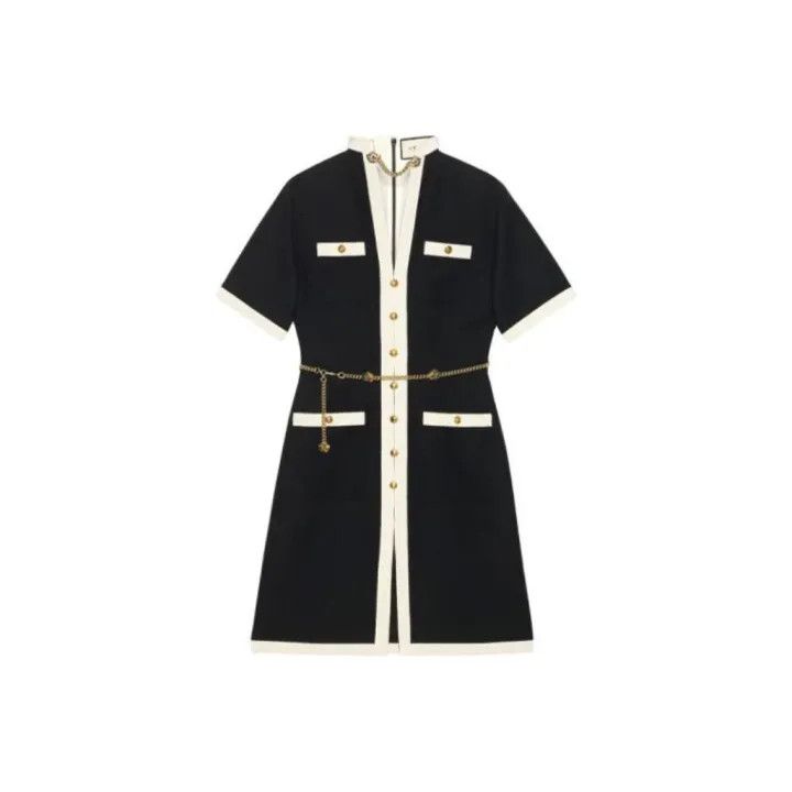 Gucci SS20 Belted Button-Up Short Sleeve Dress