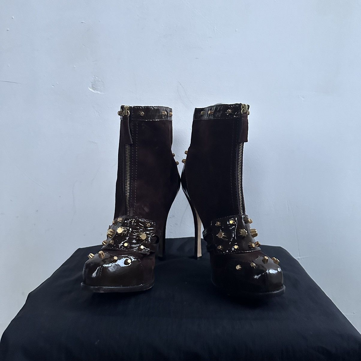 Dsquared2 Dsquared Bone Heel y2k 2010 Runway Limited Edition Boots Size US 10 / IT 40 - 2 Thumbnail