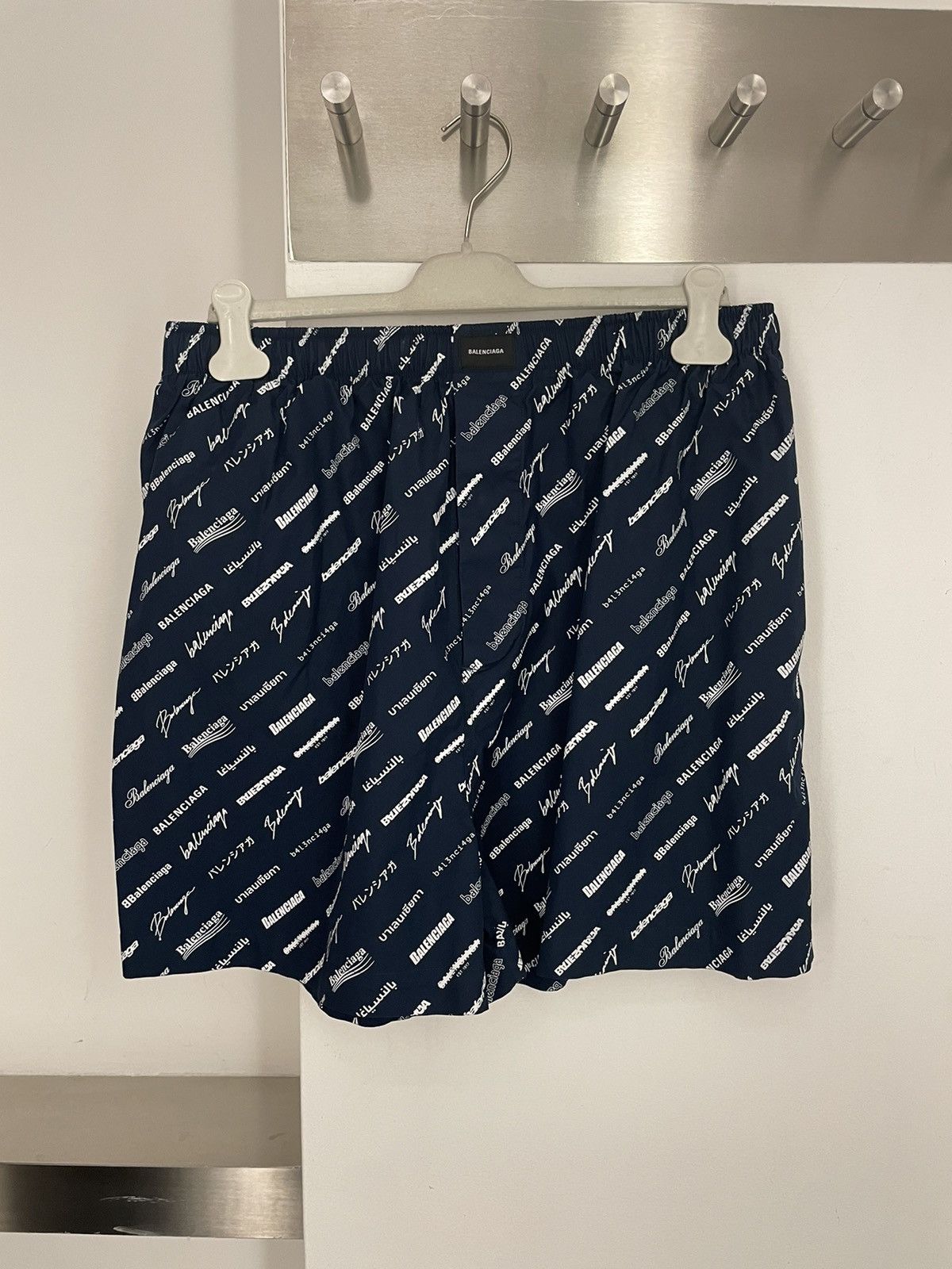 image of Balenciaga Shorts 'marine/dirty White' in Navy, Men's (Size 36)