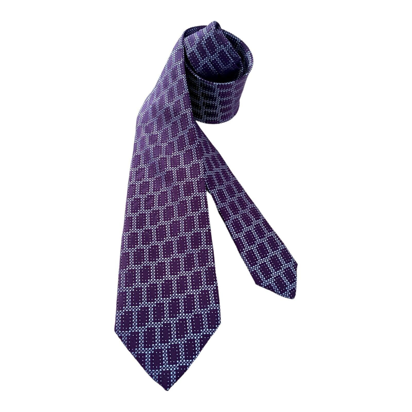 Armani ARMANI COLLEZIONI Purple Geometric Luxury Silk Tie Made In I Size ONE SIZE - 1 Thumbnail