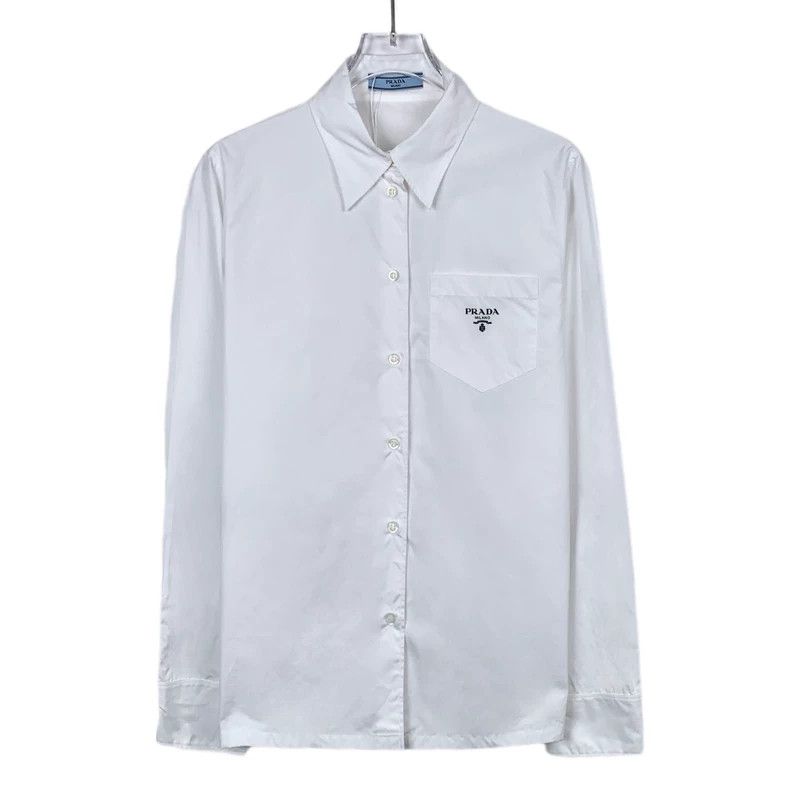 Prada Prada White logo letter print lapel single-breasted cotton Size US XXS / EU 40 - 1 Thumbnail