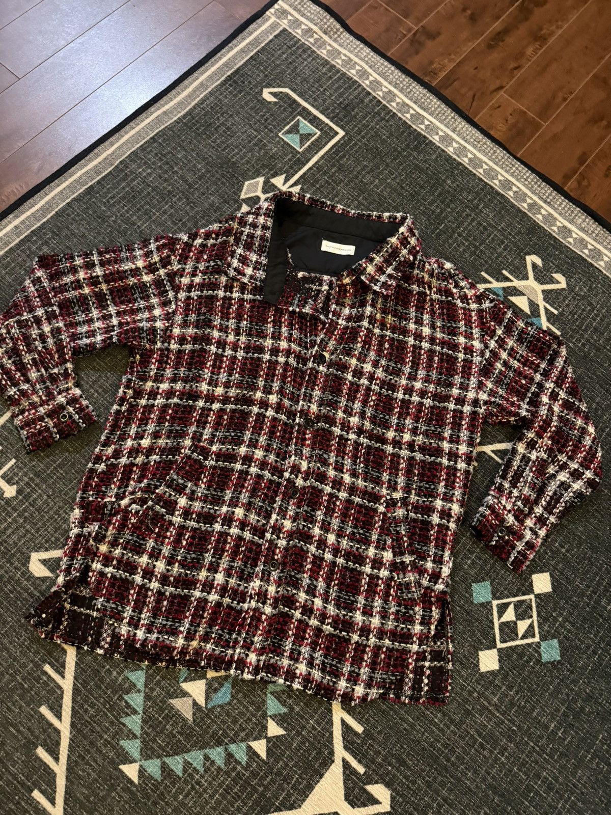Faith Connection Tweed Button Up Shirt Jacket Small