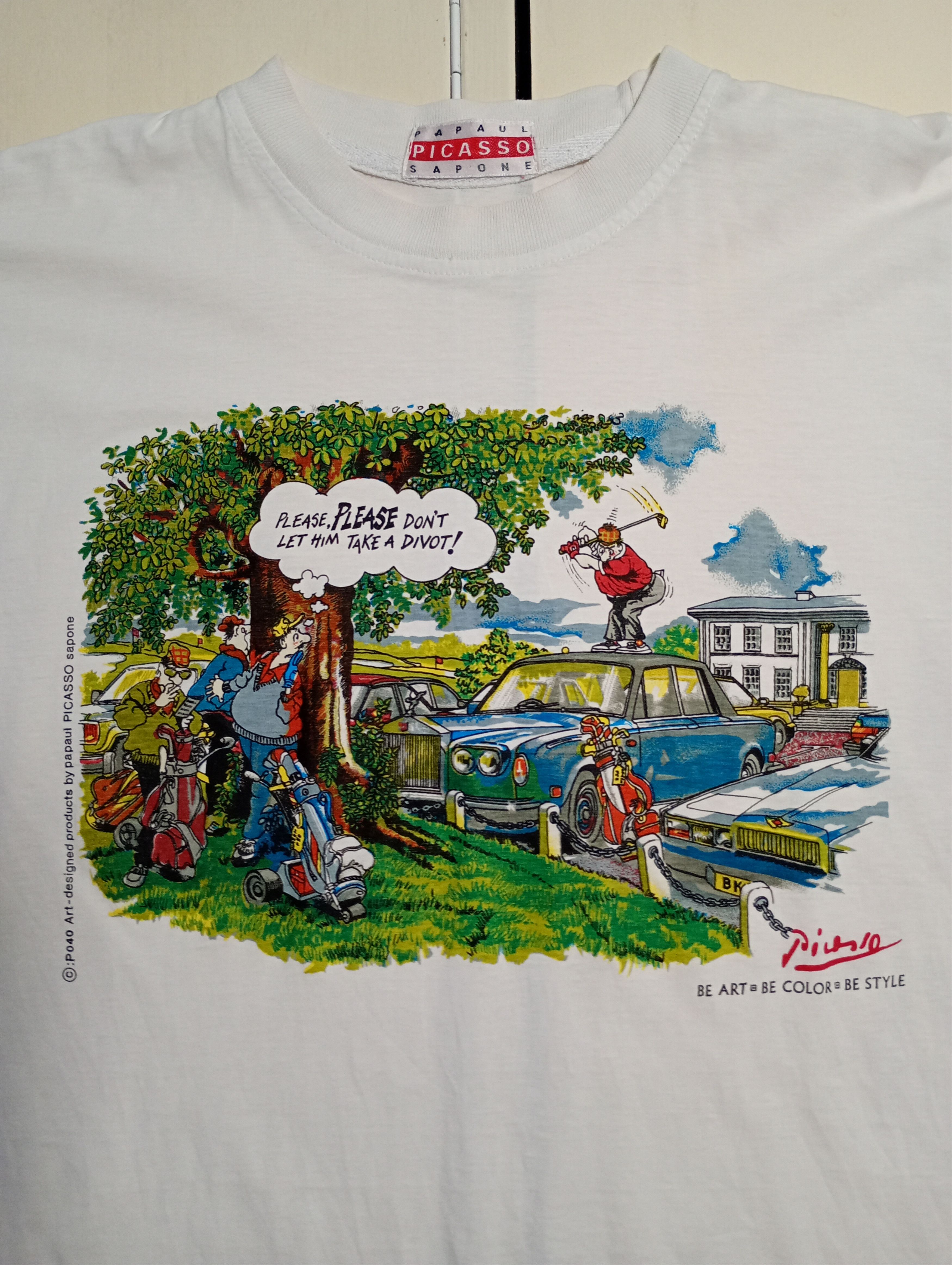 Vintage Papaul Picasso Sapone T-Shirt Vintage 90's Size US L / EU 52-54 / 3 - 3 Thumbnail