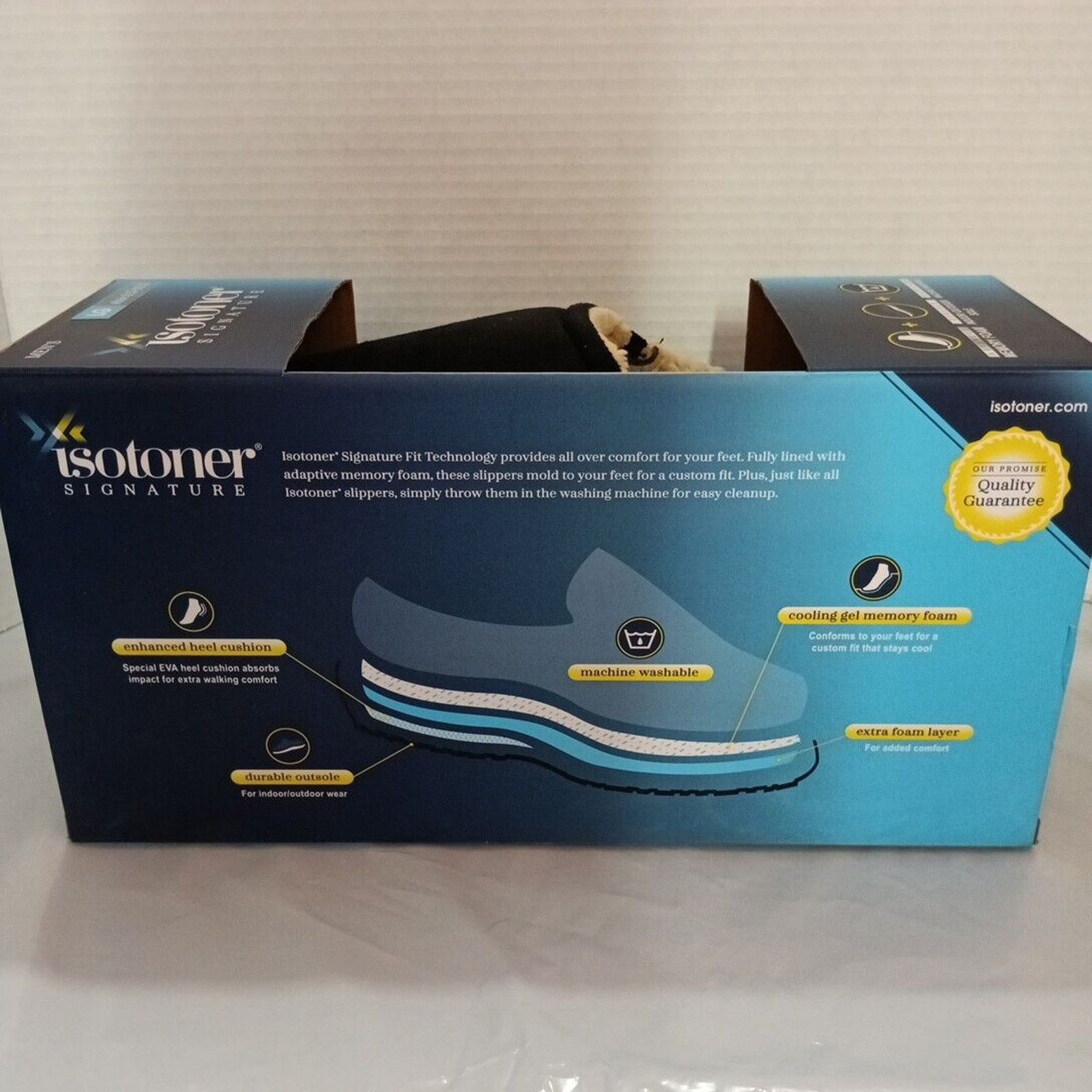 Other Isotoner Memory Foam Slippers Men's Size L 9.5-10.5 Size US 9.5 / EU 42-43 - 7 Thumbnail