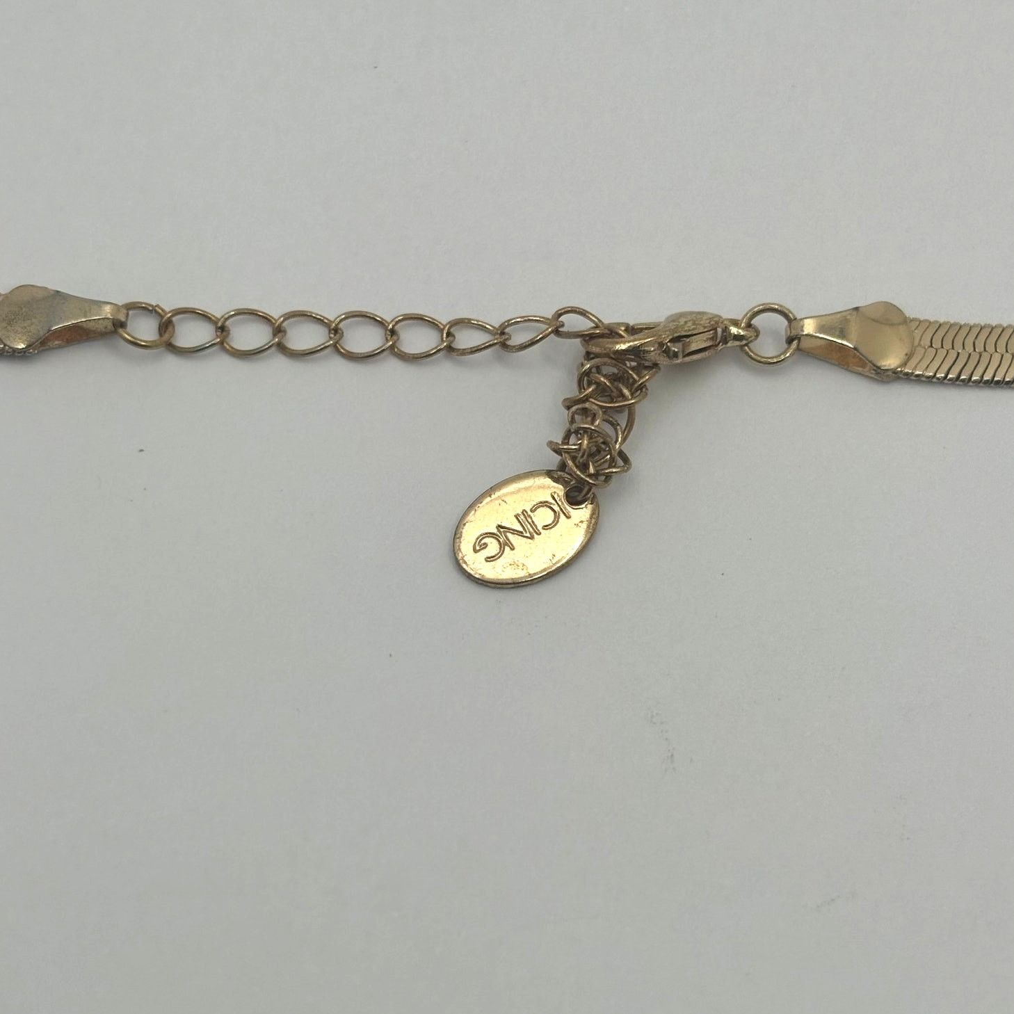 Other Vintage Gold Flat Herringbone Icing Chain Necklace (SIZE) Size ONE SIZE - 3 Thumbnail