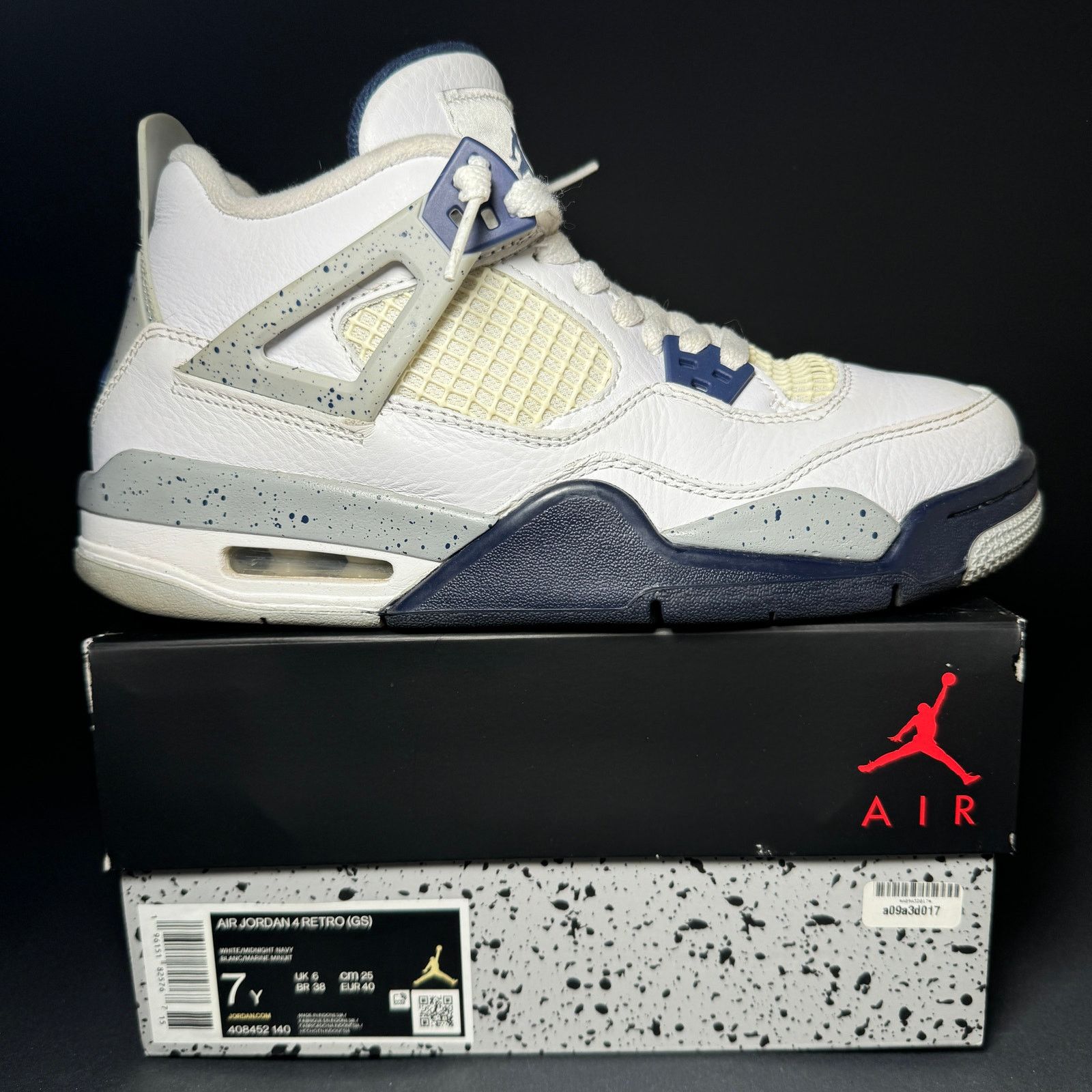Jordan Brand × Nike Size 7 Nike Air Jordan 4 Retro GS Midnight Navy Men's Shoes Size US 7 / EU 40 - 1 Thumbnail